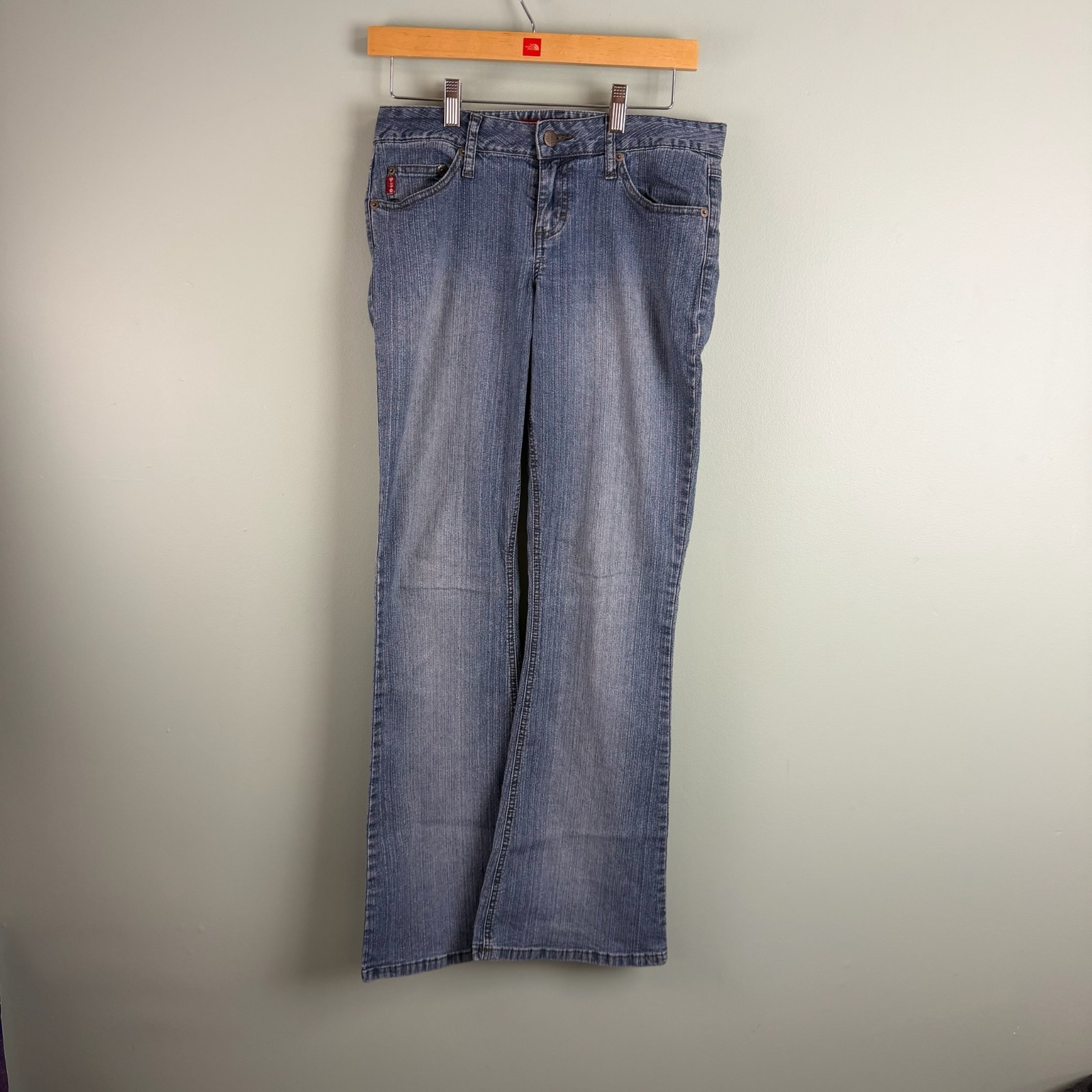 Vintage Mudd Flare Jeans Womens 7 Blue Denim 90s Y2K Faded Medim Wash fits 32×31