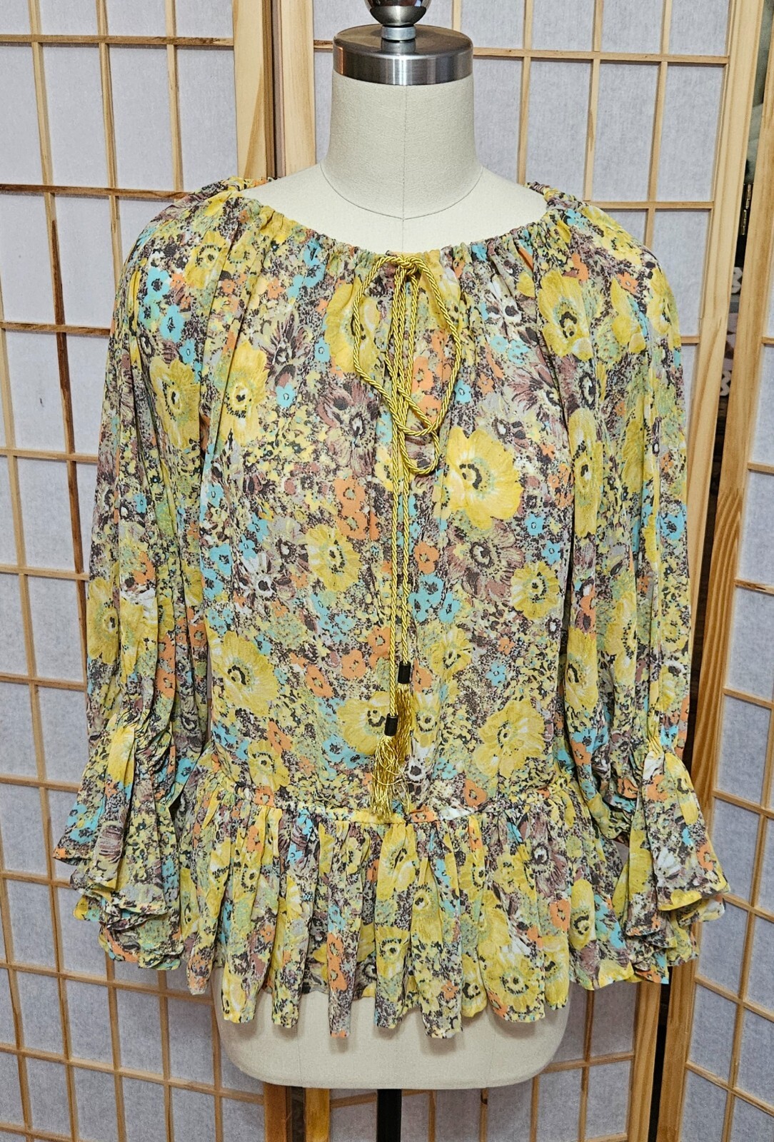 Moda International Y2K Peasant Top 1999 Hippy Blouse Victoria’s Secret