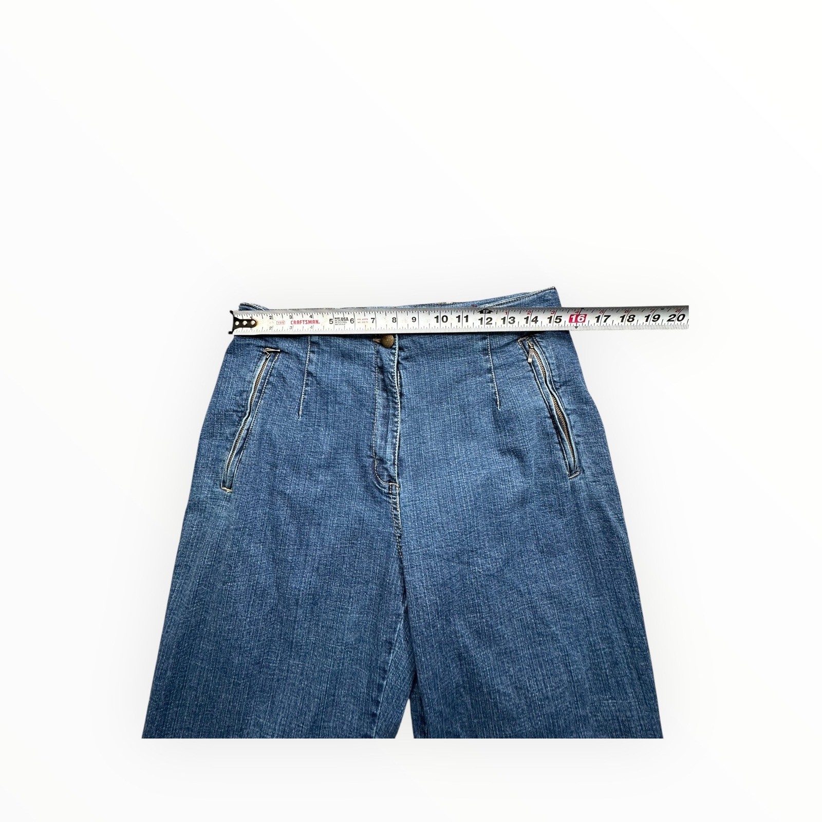 Blue Willis Jeans Women 42 Blue Wide Leg High Waist Vintage Cotton Spandex 31×29