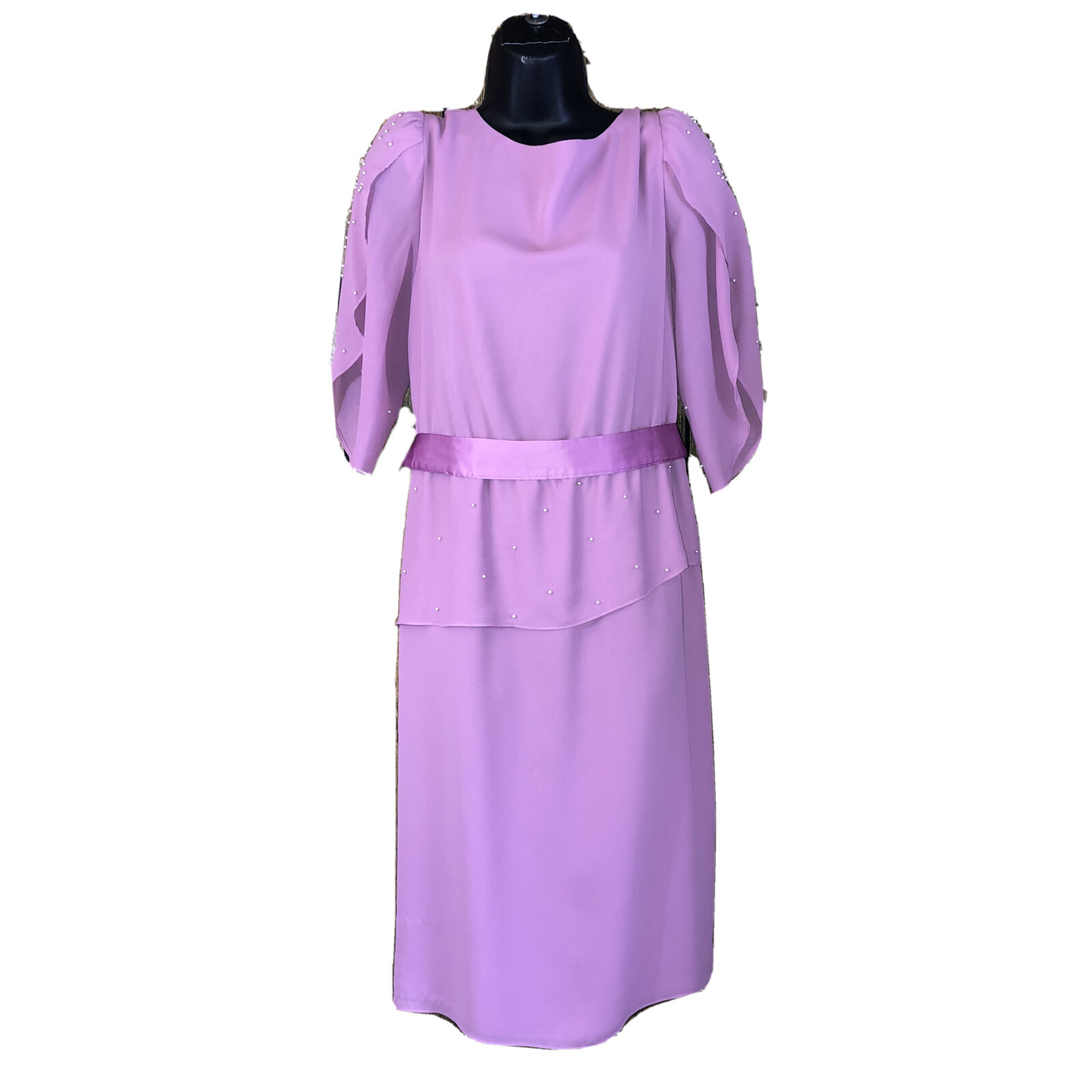 Vintage B Altman Hal Ferman Dress Lilac Womens 12 Ilgwu d1