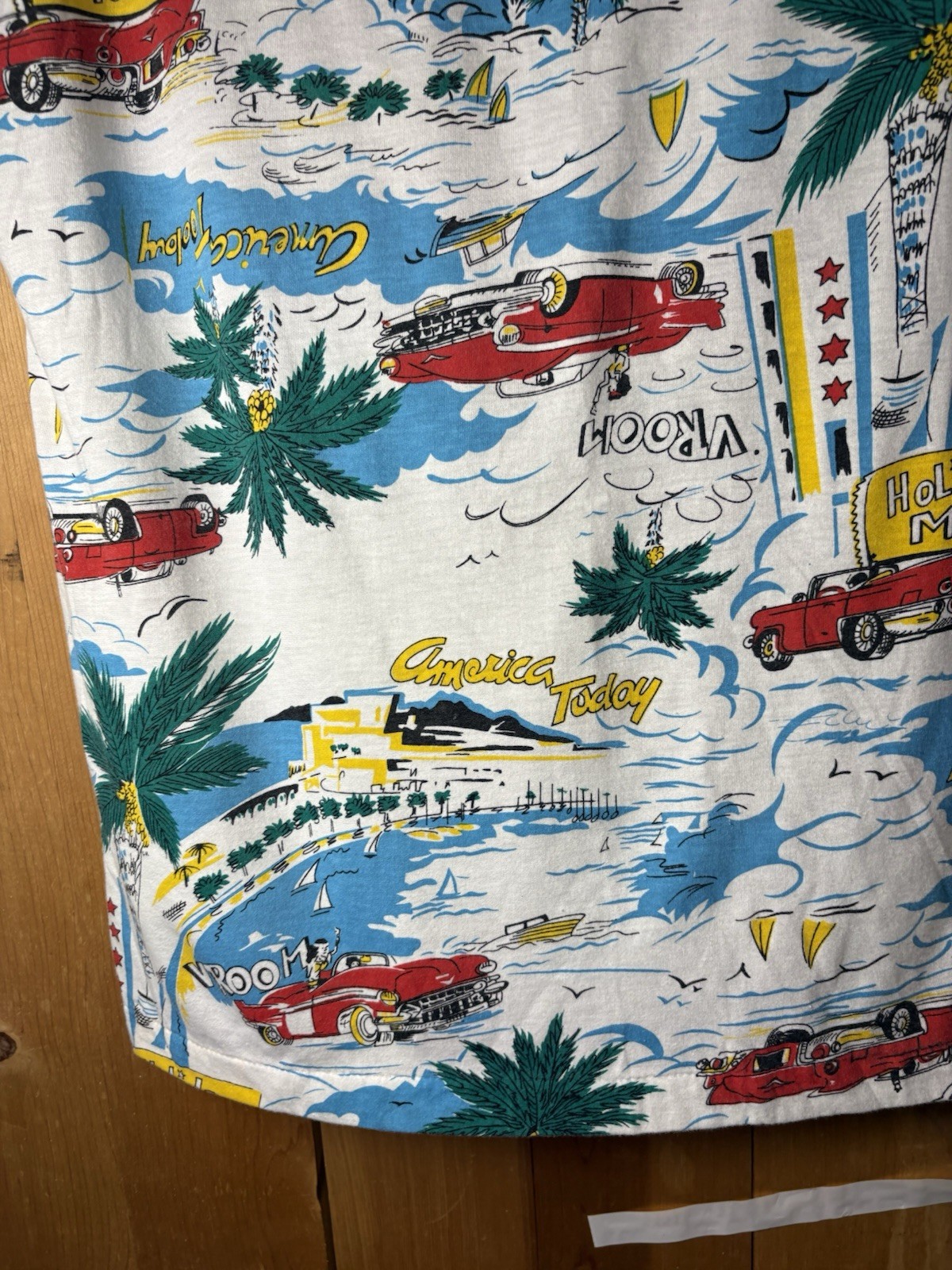 Vtg 80′ Instant Glamour Limited Express Cotton Graphic Tee Holiday Motel Cars M
