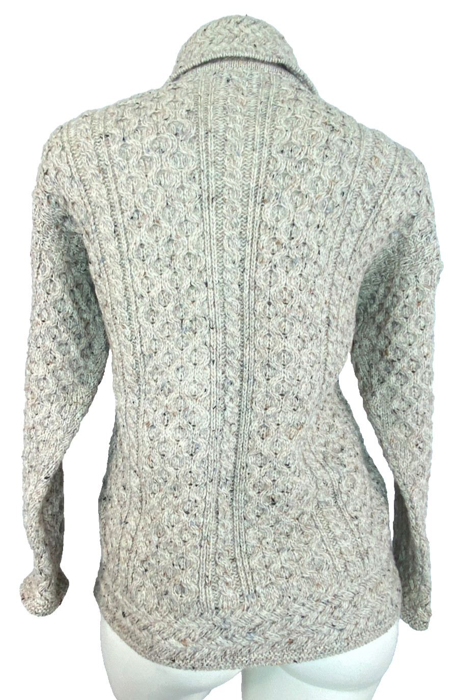 Vintage 1990s Irish wool cardigan sweater women’s L oatmeal Ireland BLARNEY knit