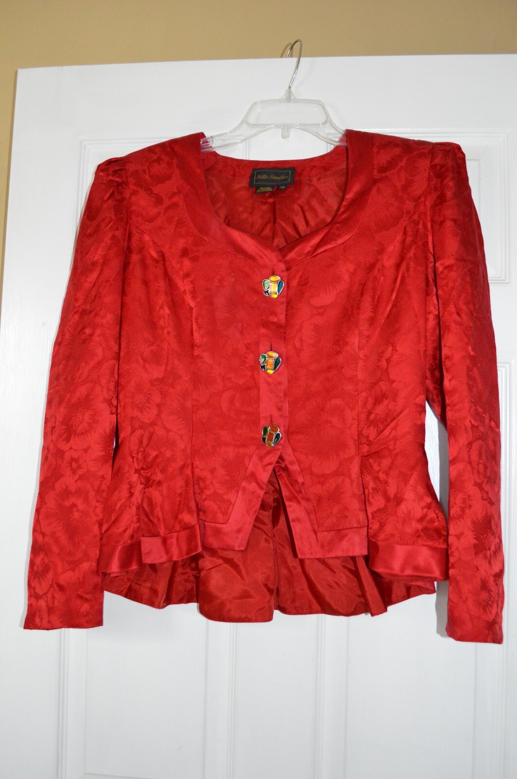 Vintage 80’s 90’s Silk Studio 100% Silk Womens Blazer Size 12