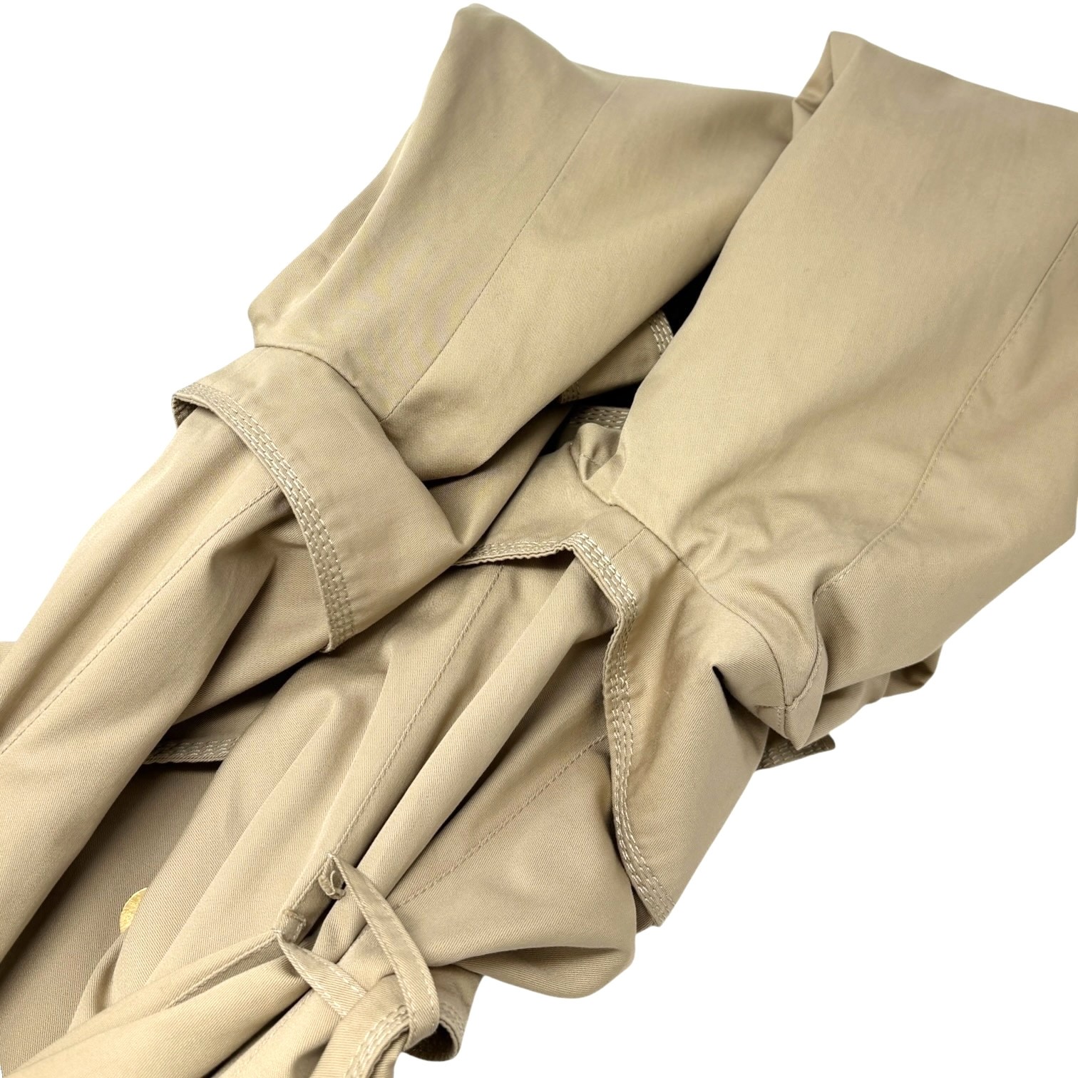 CELINE Vintage Trench Coat Jacket #M Beige Cotton Gold Logo Button