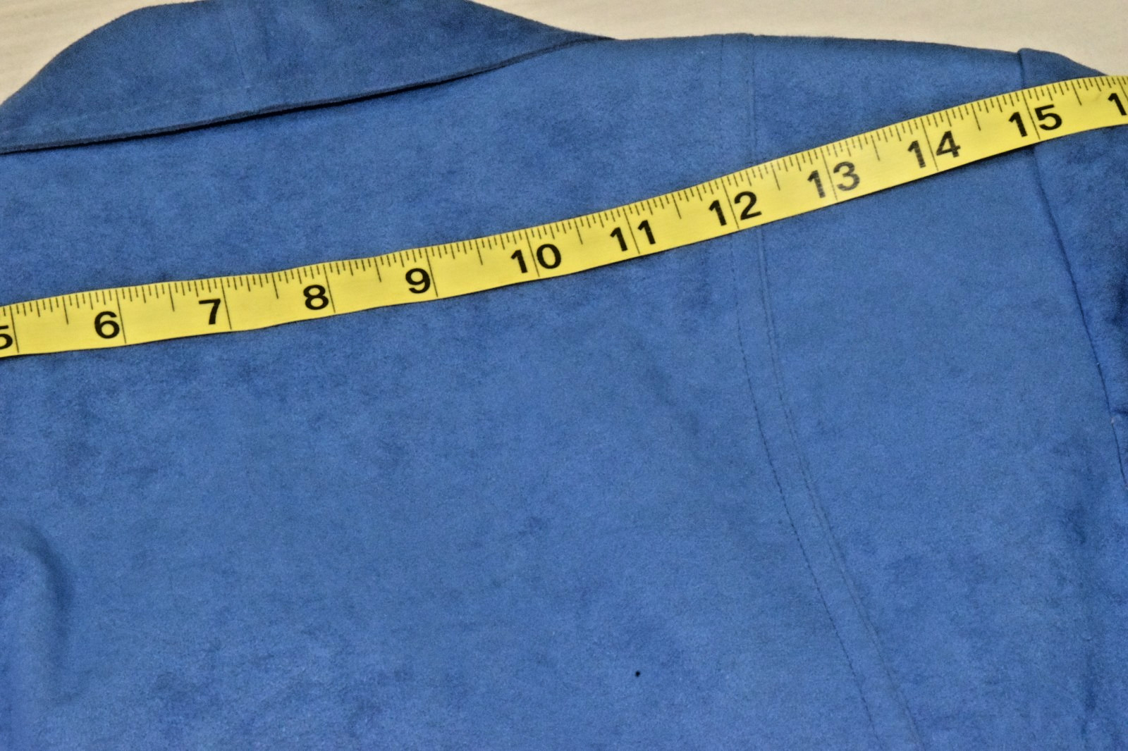 Vintage Coat Kong Leung Tailor Bespoke Size 38 Chest 60s Blue Faux Suede