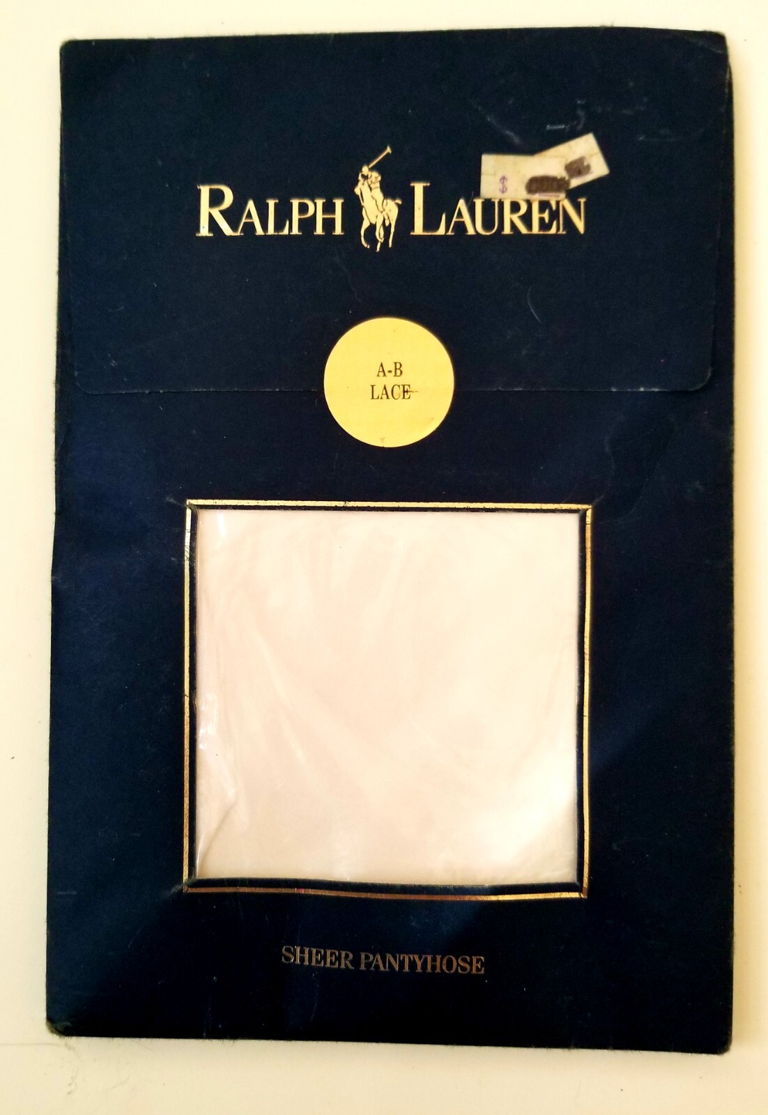 Vintage NIP Ralph Lauren Sheer Pantyhose “Lace” Sz A-B 4’10”-5’3″ 90-125 lb NOS