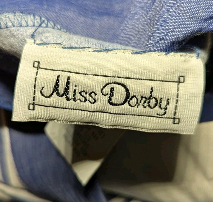 MISS DORBY Purple White STRIPED Modest Cottage Core Dress One Piece Women’s 16