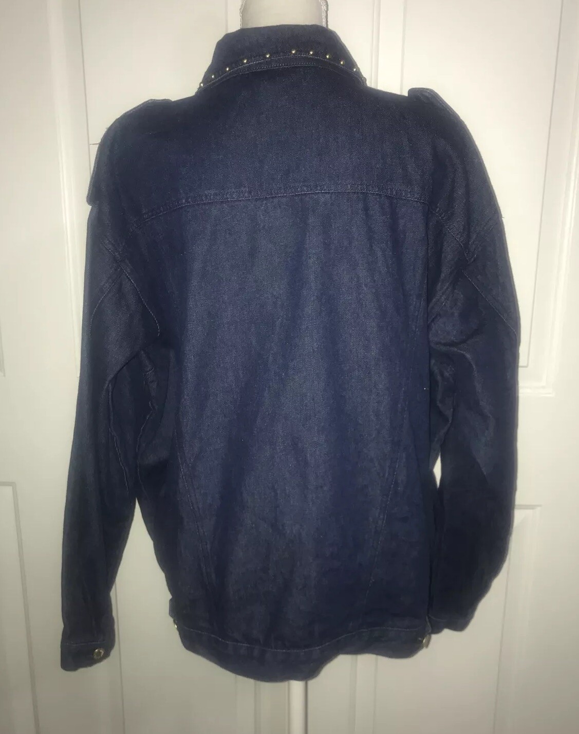 VTG CAROLE LITTLE Jacket Denim Blue Gold Studs/Rope Embroidery Size 14? (READ)