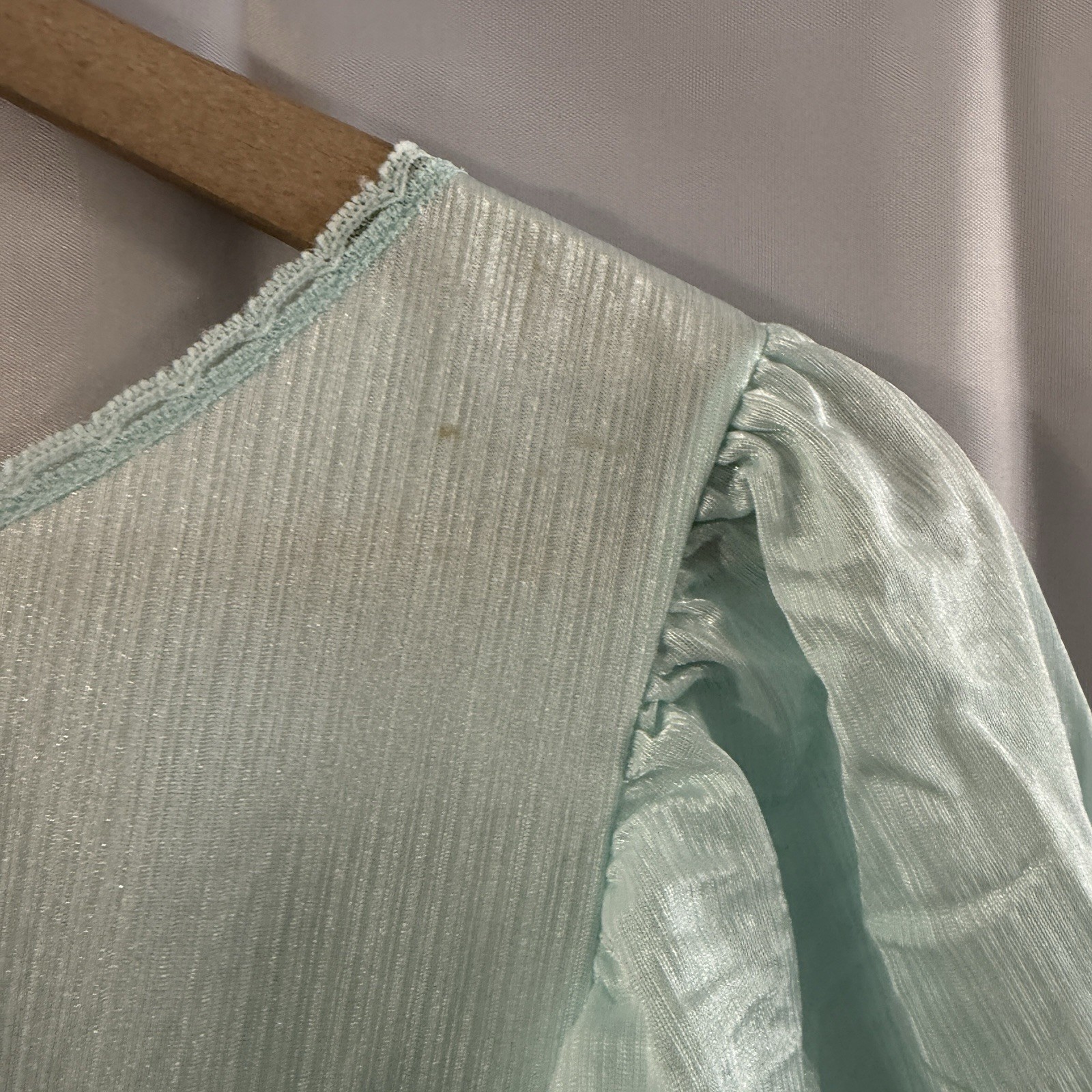 Vtg Val Mode S Teal Blue Nightgown Lingerie Sexy Innocent Wendy Short Pajamas