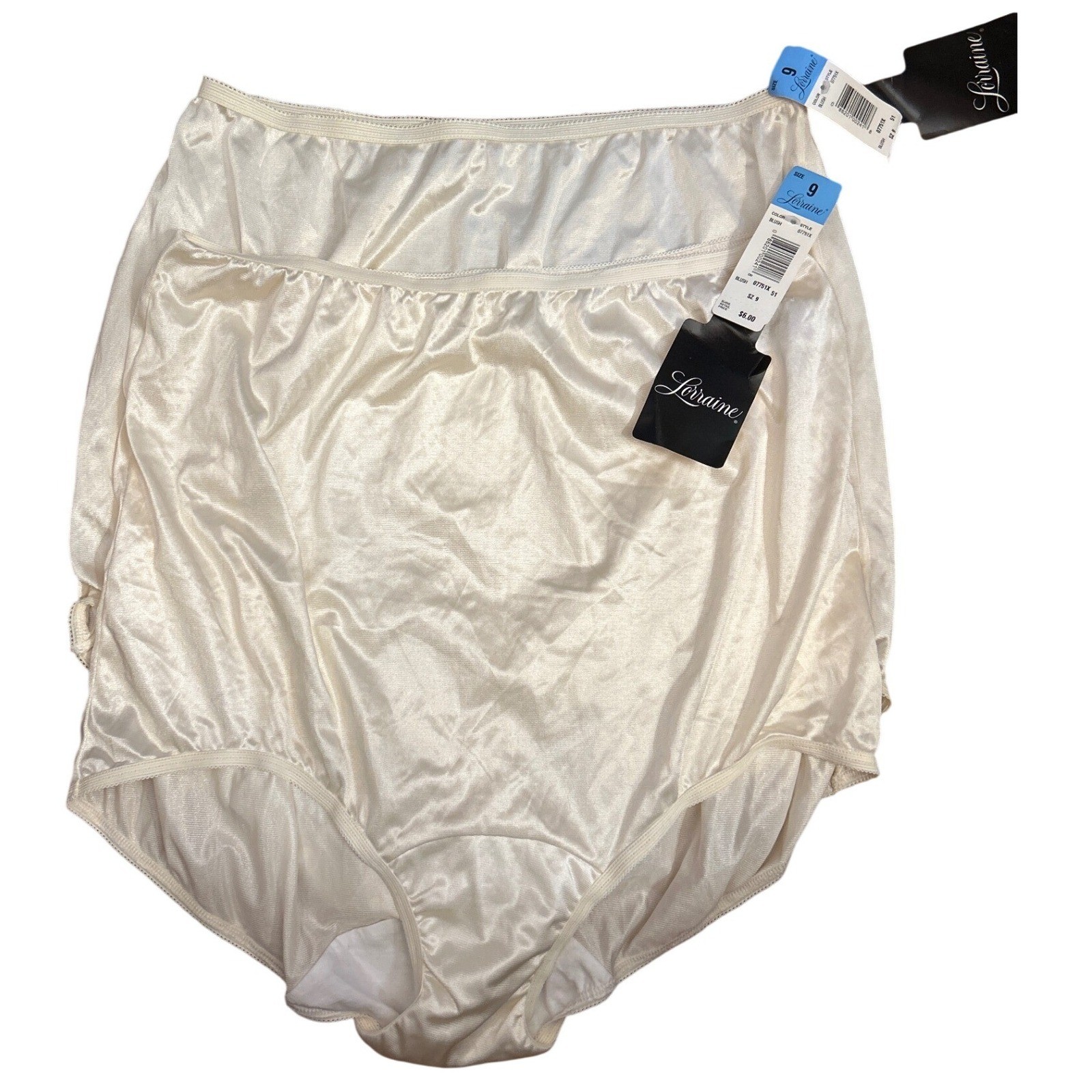 Vintage Lorraine High Waist Panties Retro Granny Lingerie Pinup Blush Cream Sz 9