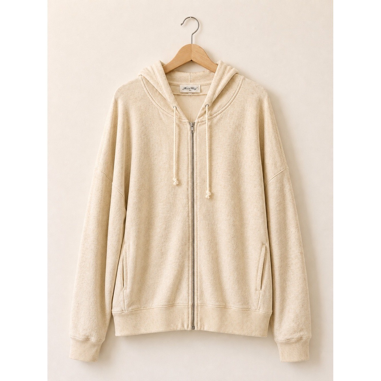 NWT American Vintage Itonay Zip Hoodie Organic Cotton Linen Ecru M/L