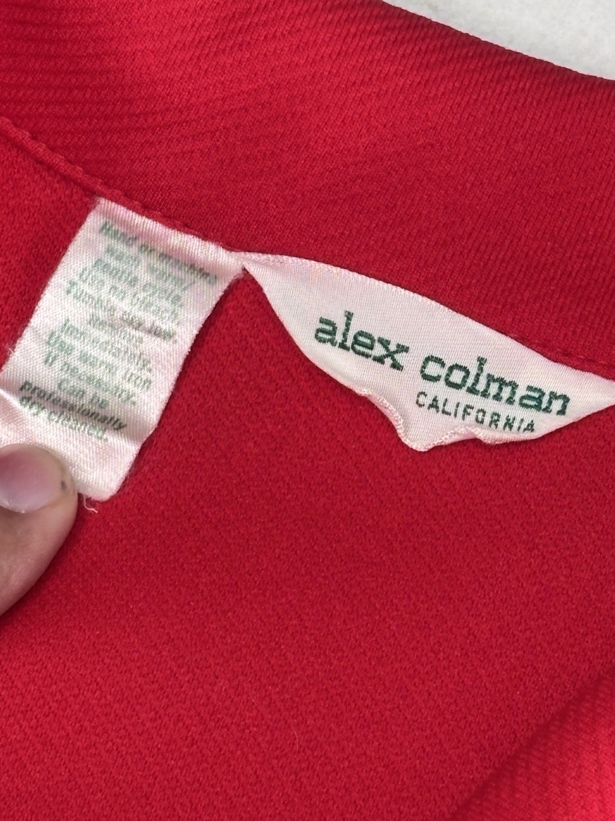 Vintage 70s Alex Colman California Red Dagger Collar Disco Shirt Women’s M