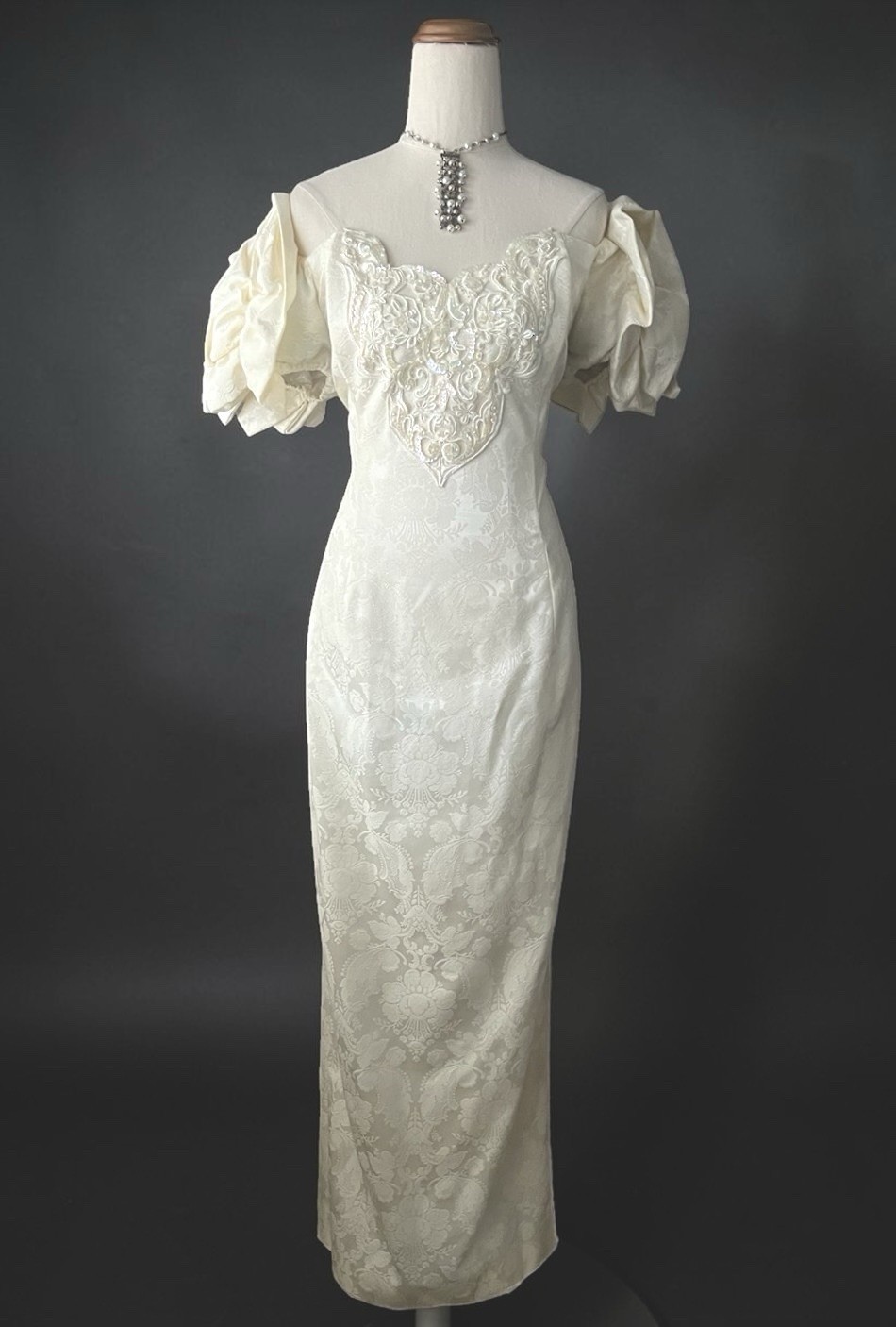 Vintage 1980s Jessica McClintock Gunne Sax Mermaid Wedding Dress Gown – Size L