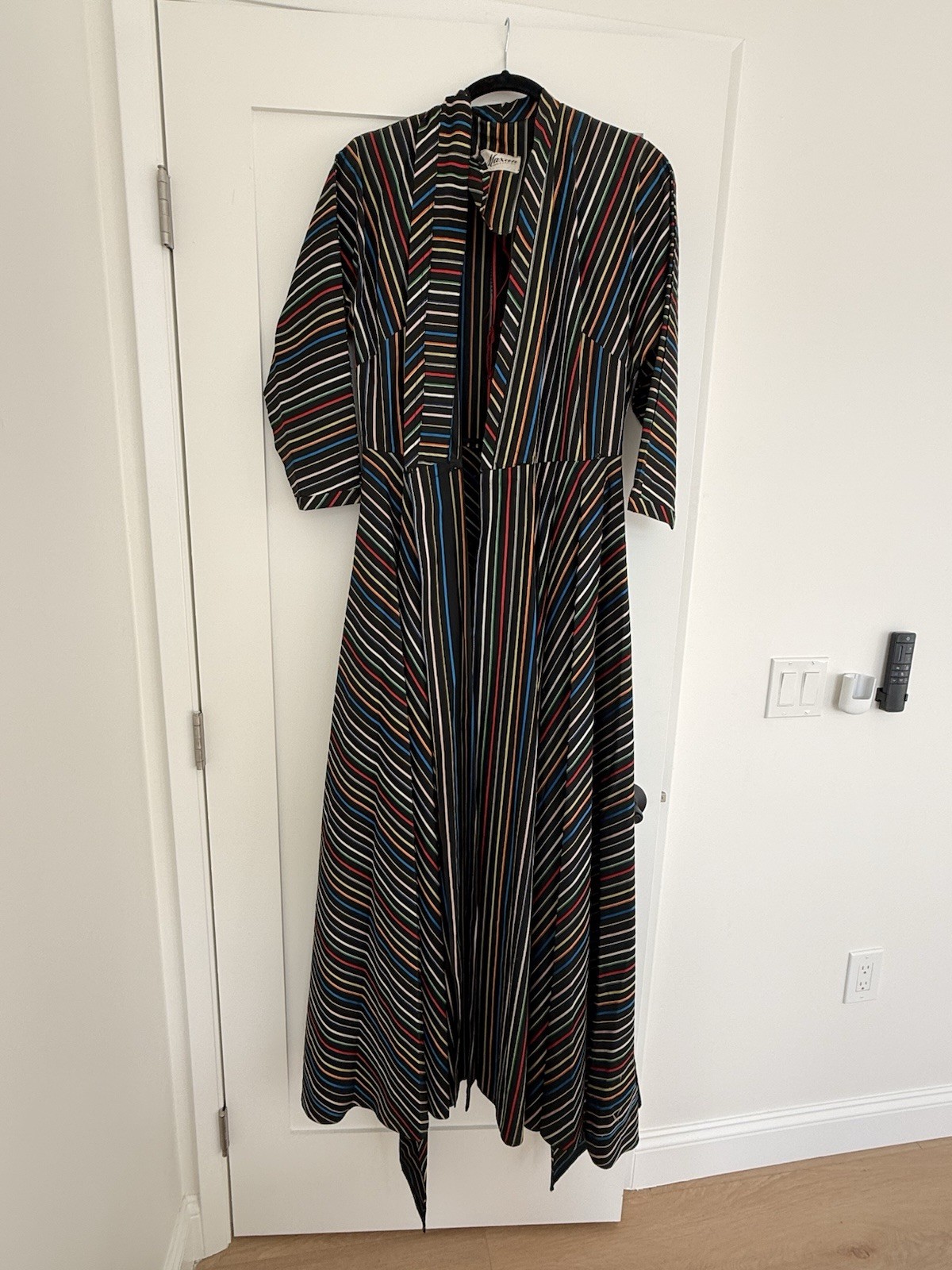 Maxan Vintage Multicolor Striped Wrap Dress