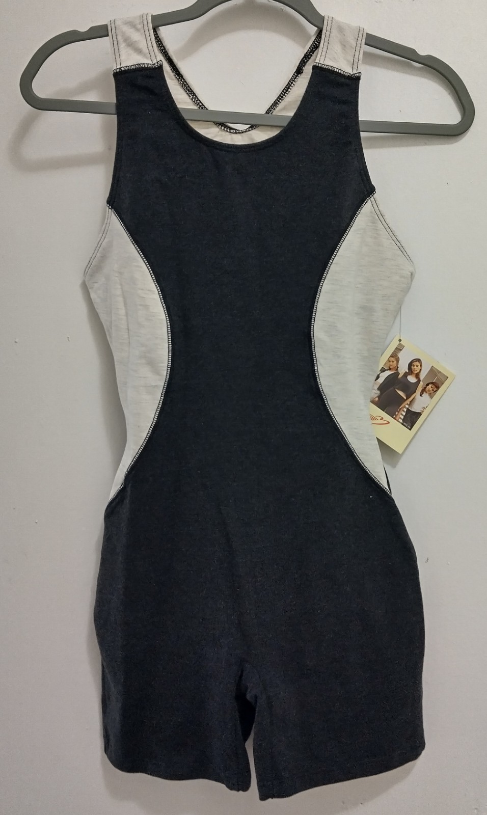 NWT Marika Vintage Spandex Bodysuit Unitard One Piece Shorts Womens size Large