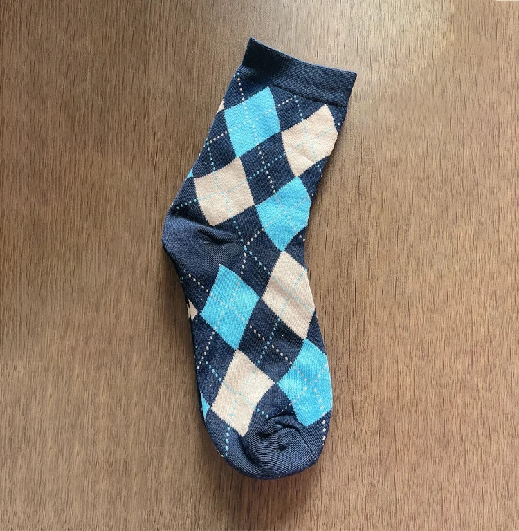 Diamond plaid pattern Knee socks women ladies girls Lattice Leisure Party Club