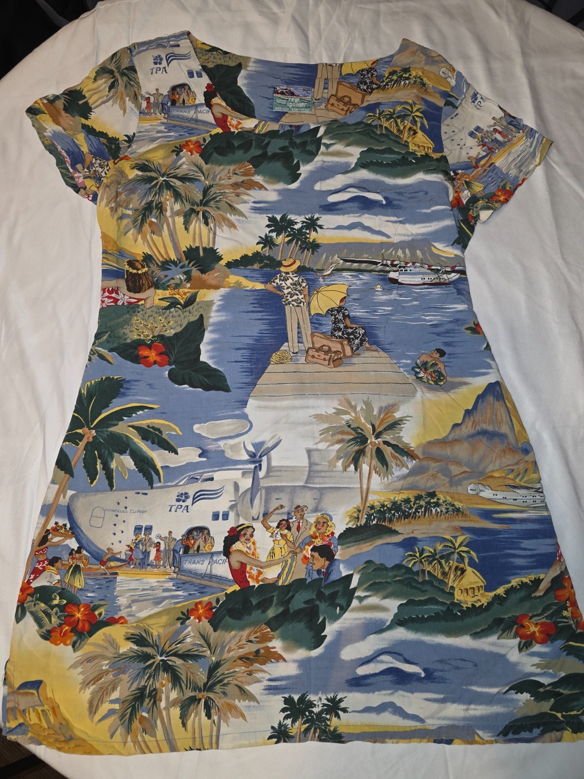 Vintage Reyn Spooner Hawaiian Cotton Dress Spring Summer Beach Vacation