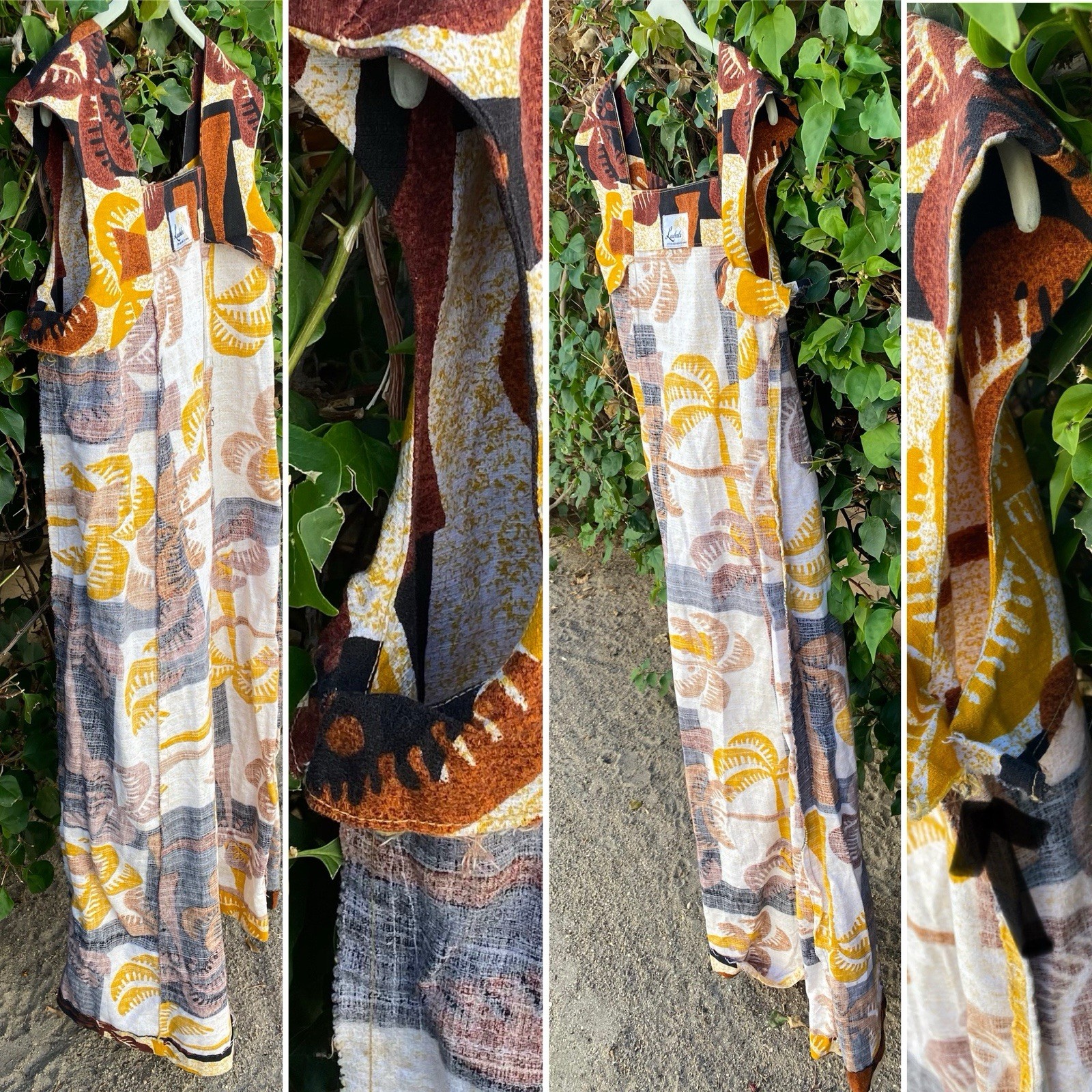 Vintage Lauhala Styled And Made In Hawaii Hawaiian Dress Tiki Aloha Needs Sewing