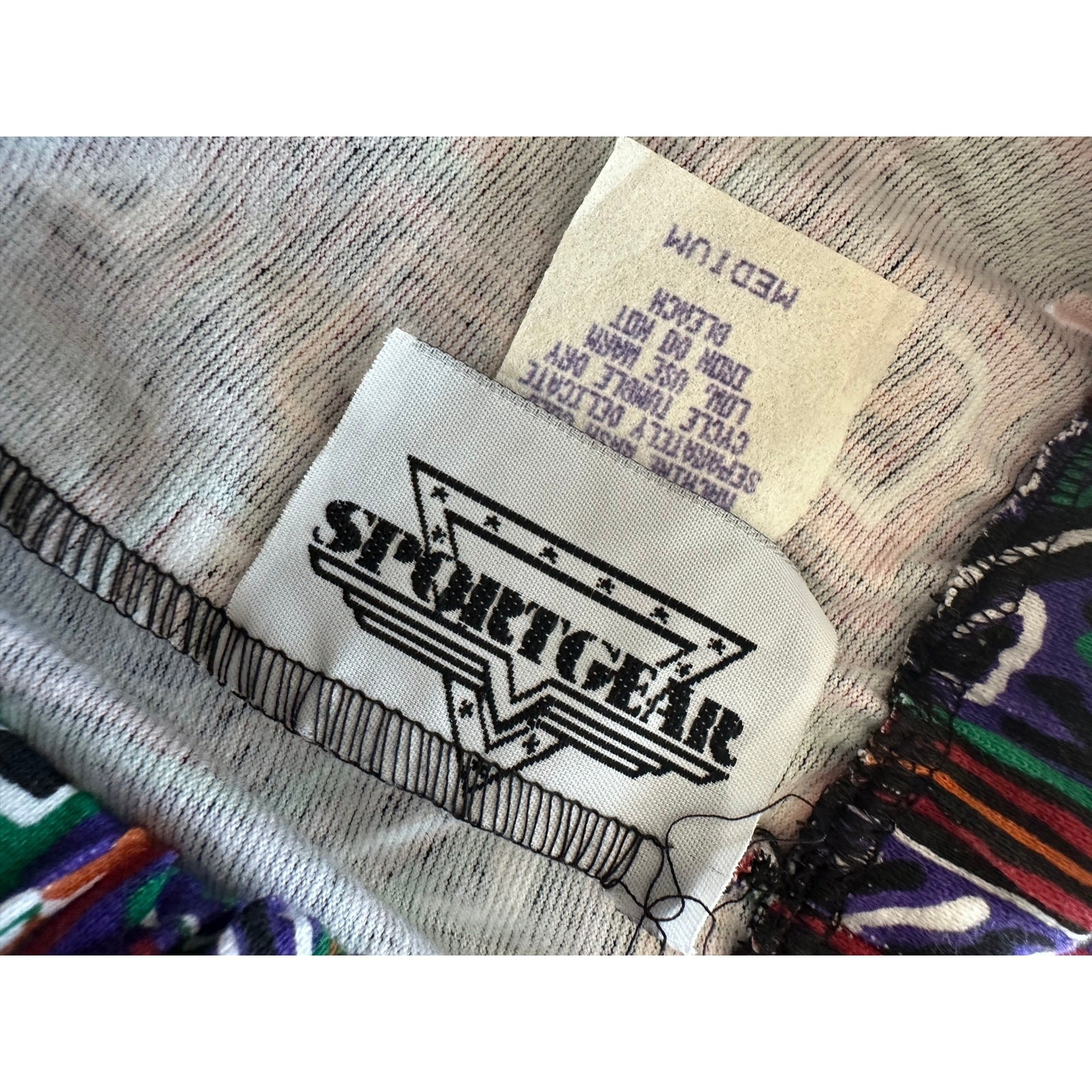 VTG 80s Printed Capri Style Leggings Size Med Made USA Cotton/Poly