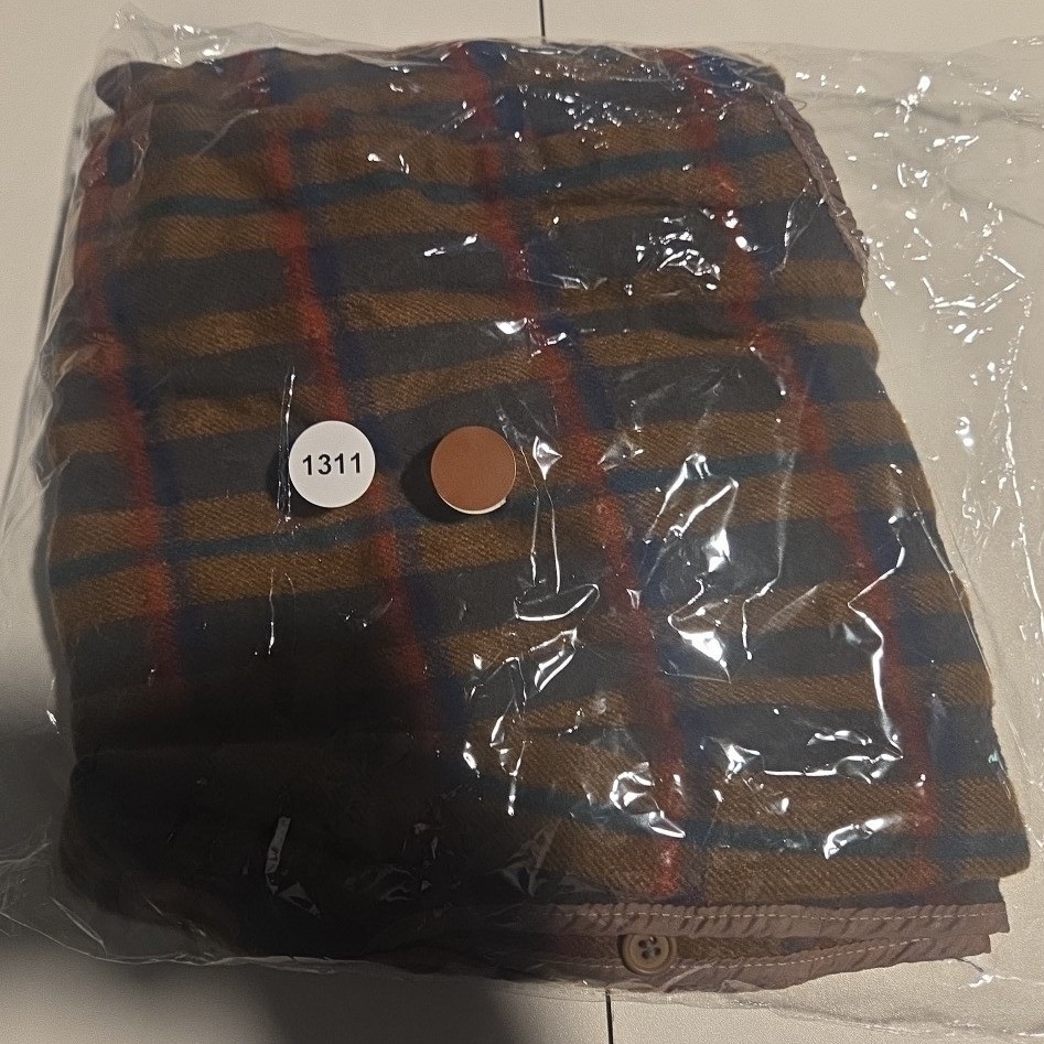 Jackset Vintage Plaid Longline Button-In Coat Lining, Vest Brown Wool Blend 14