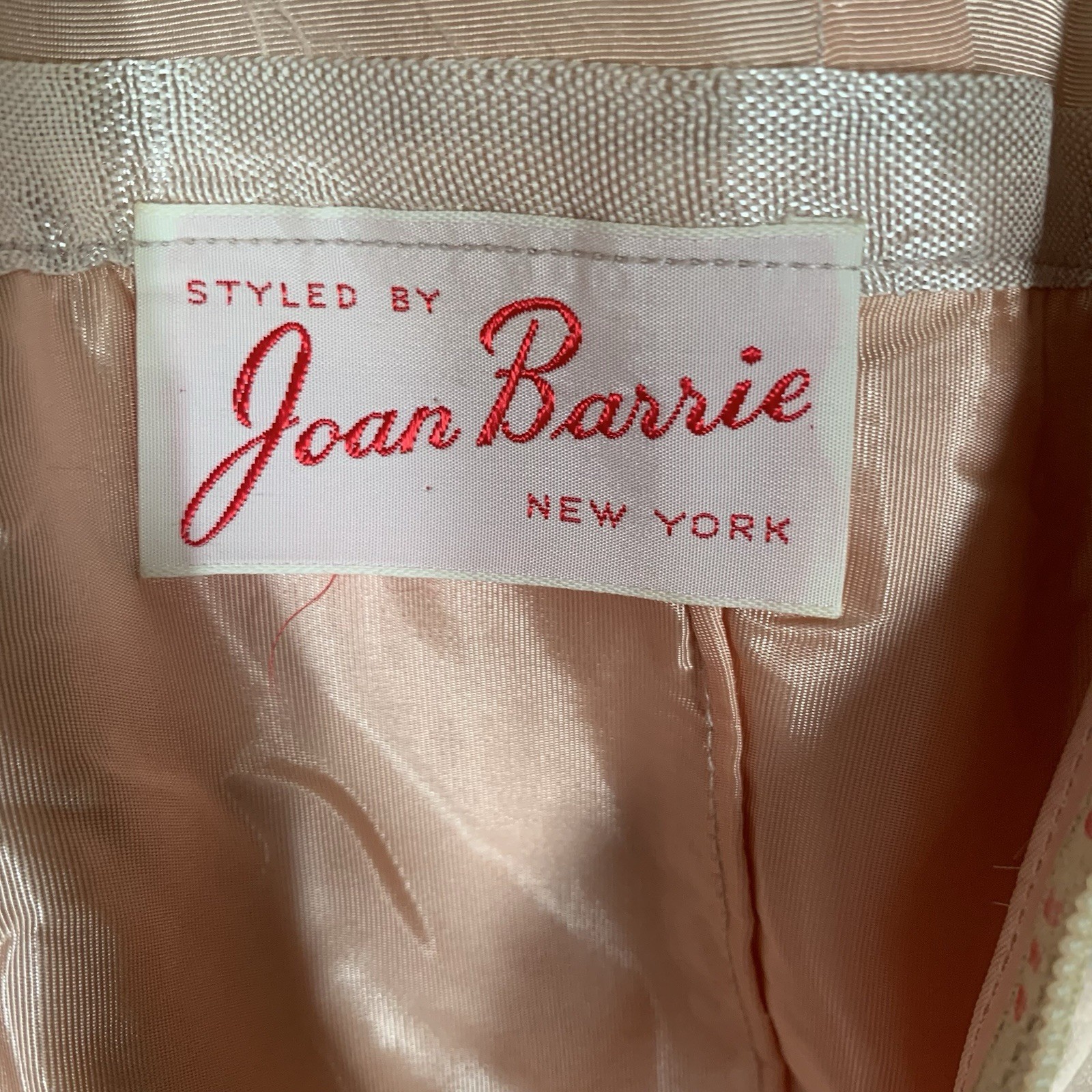 Vintage Union Made 1950’s /60’s Salmon Nylon Party Dress Styled By Joan Barrie