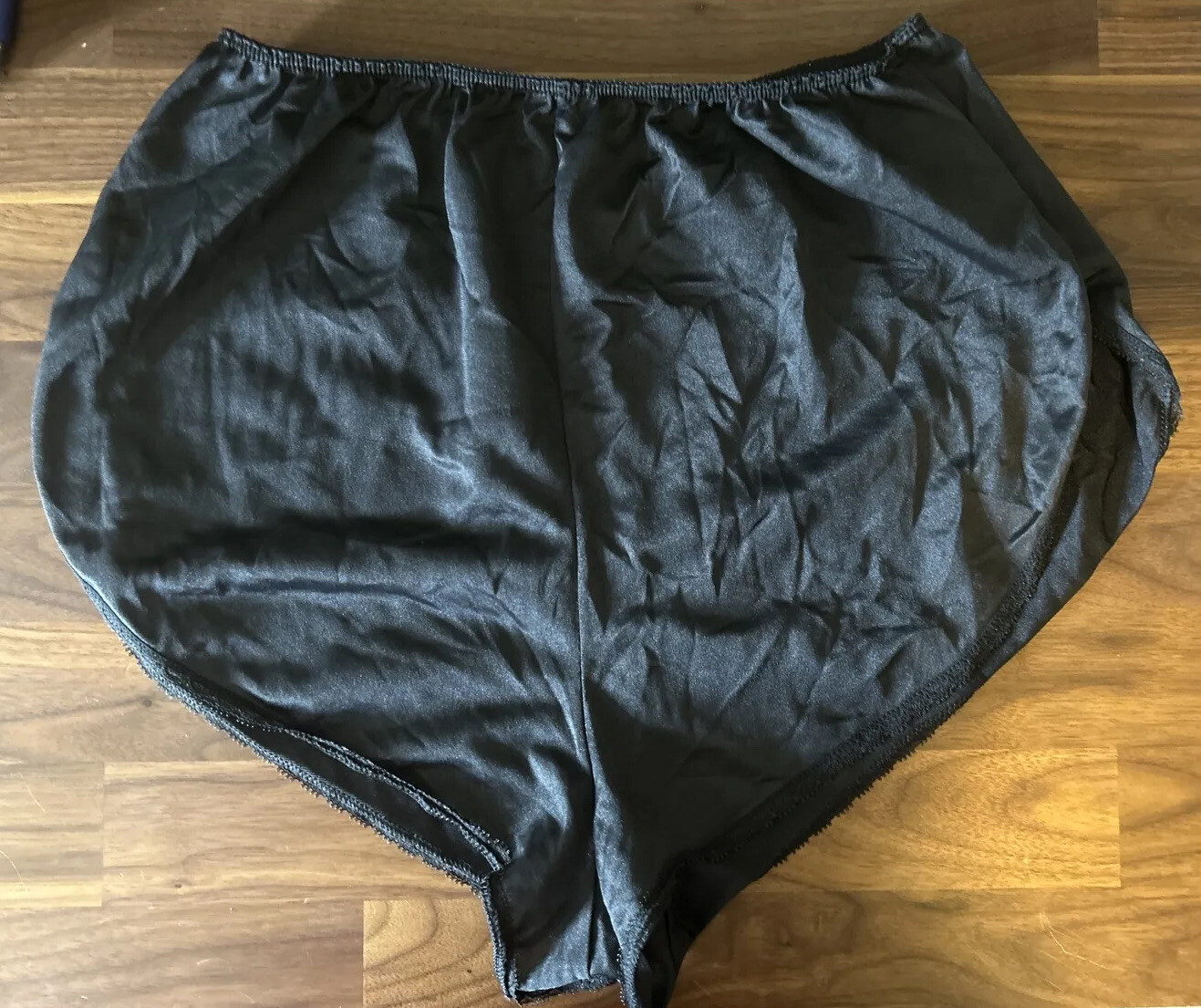 Vtg Treasures Avon Sissy Panties Nylon Black sz 16-18 Lace Rare Pin Up