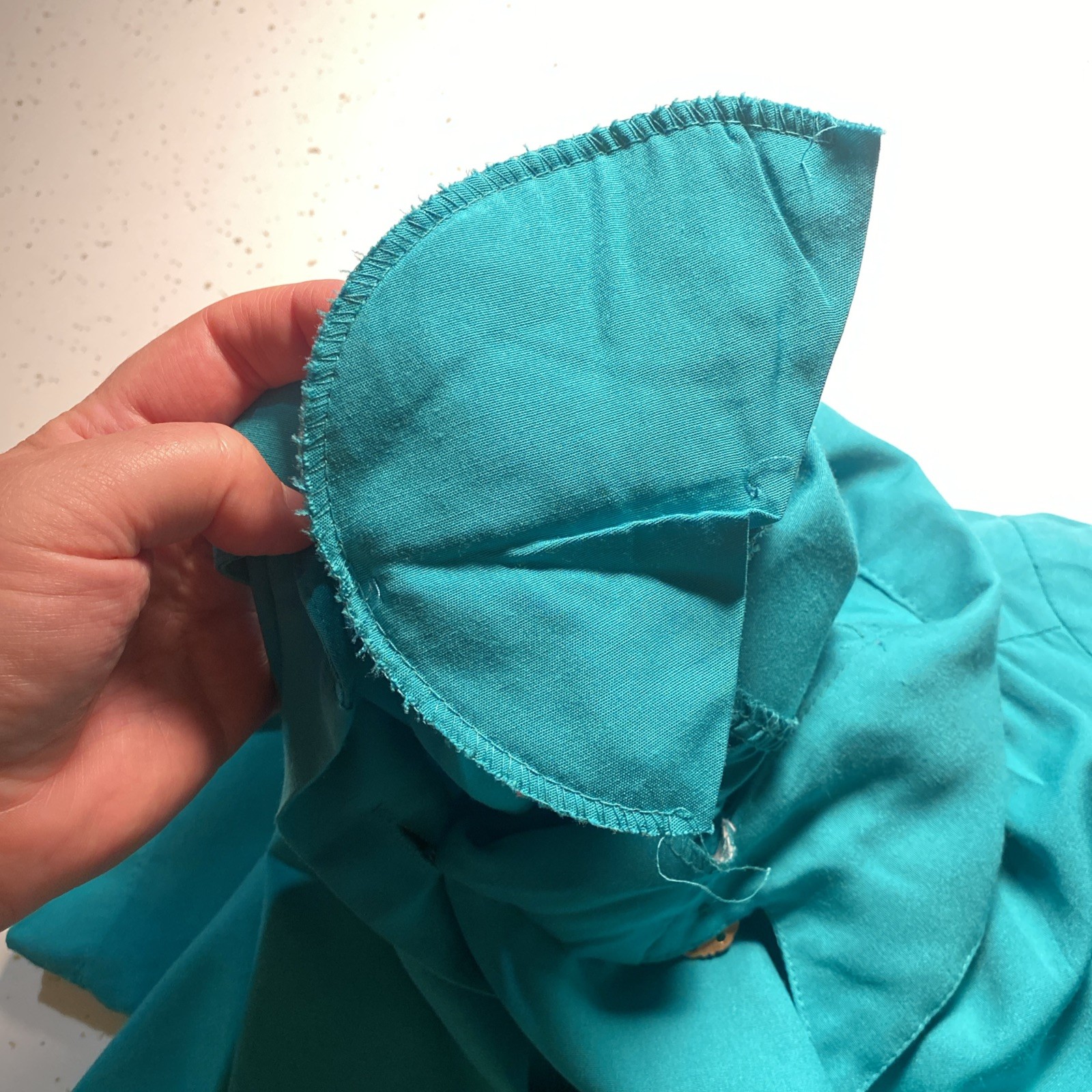 VTG Joanna Teal Green 80’s/90’s Large/ Xl 20W Blouse Brass Buttons