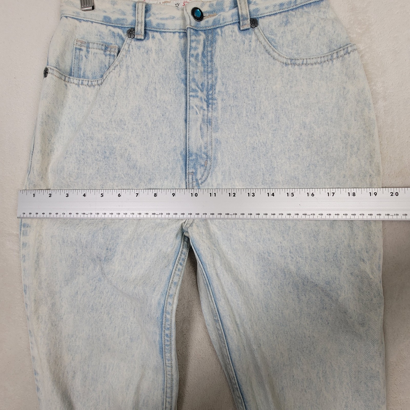 L.A. Gear Vintage Acid Washed High Waist Tapered Zip Ankle Women’s Jeans 11/28