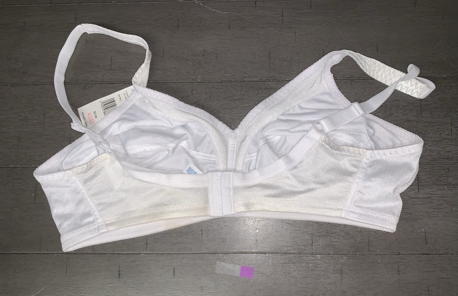 A4 NOS WALMART SIMPLY BASIC 40D CLASSIC WHITE MODEST PROMO BRA 5358 NYLON