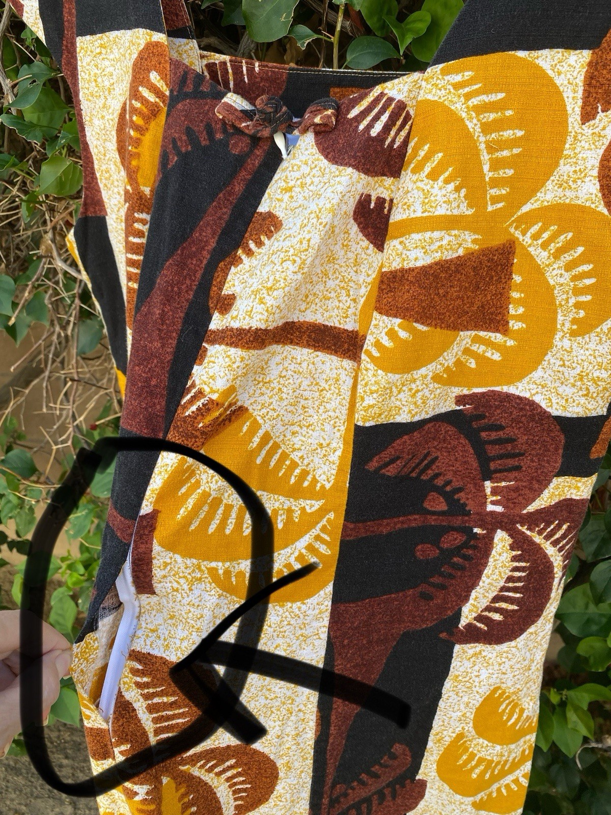 Vintage Lauhala Styled And Made In Hawaii Hawaiian Dress Tiki Aloha Needs Sewing