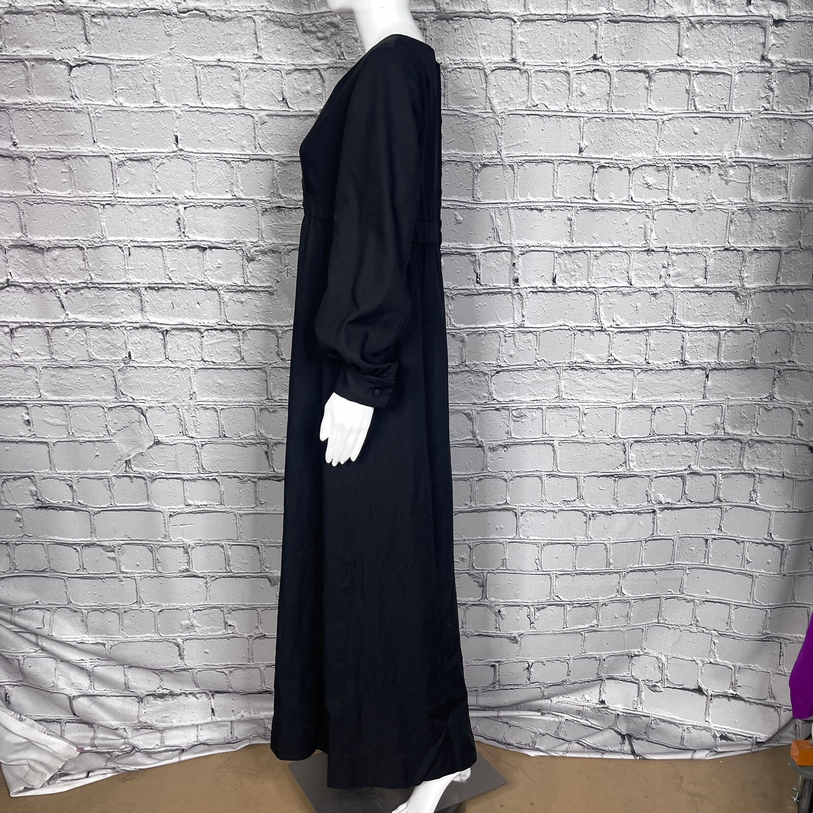 Vintage Modesty Costume Dress No Brand Thick Black Long Puff Sleeve Theatre
