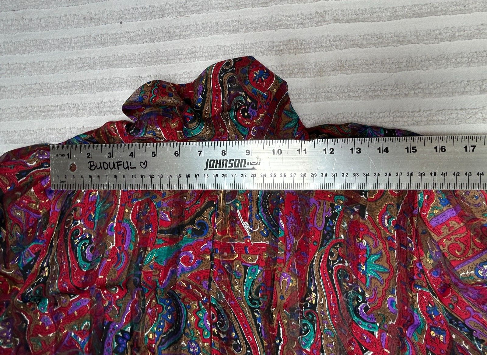 Vintage Nicola Women’s Multicolor Paisley Print Blouse Top Size 10 Long Sleeve