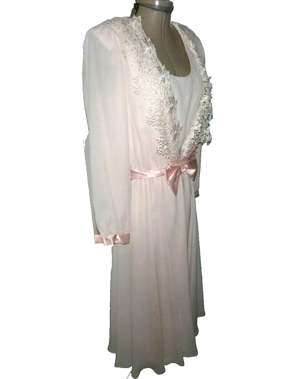Vtg 80’s-90’s Pink Ursula of Switzerland Dress Big Bow Sz 9/10