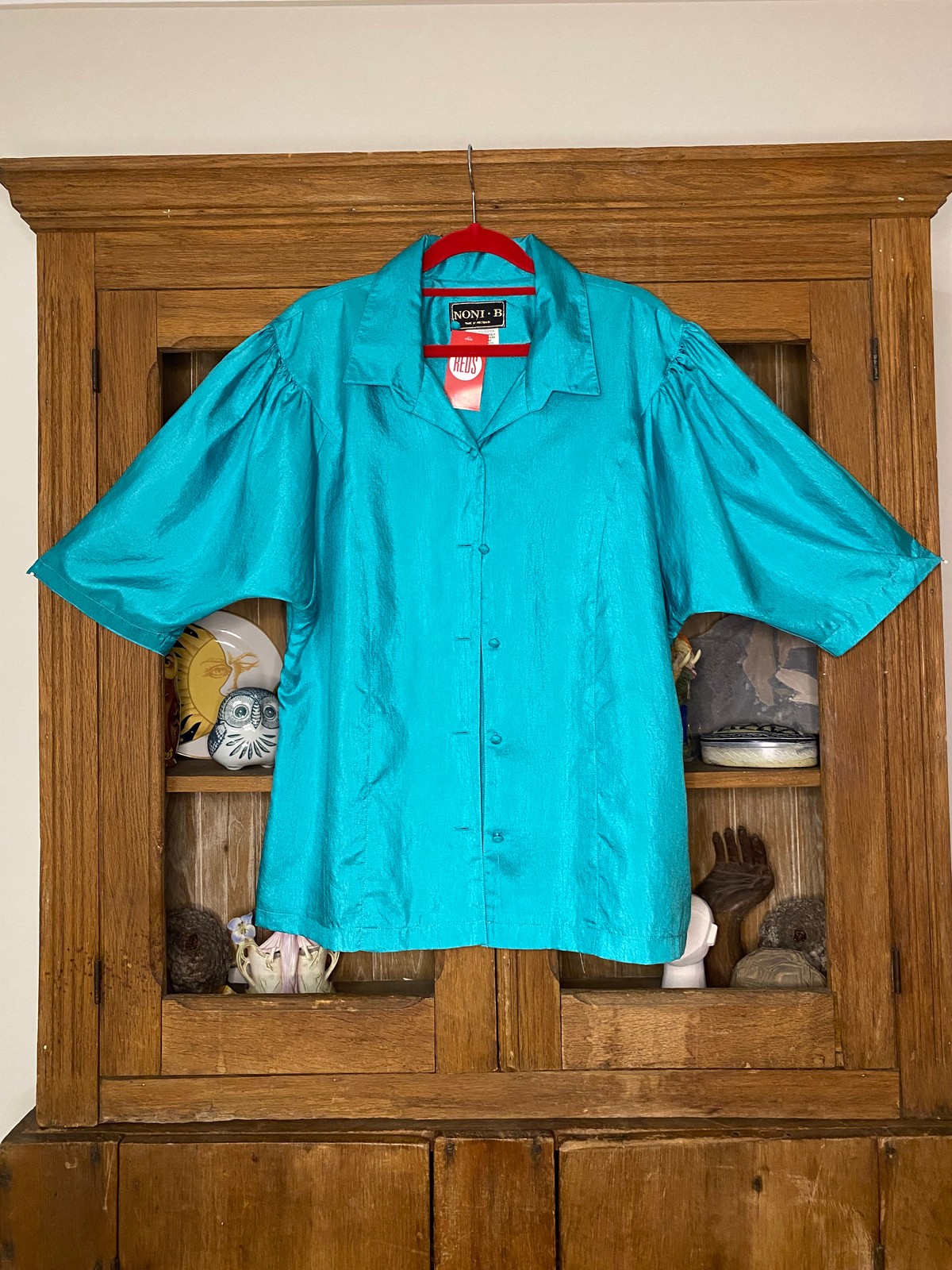 1980s Turquoise Green Shirt Size 12