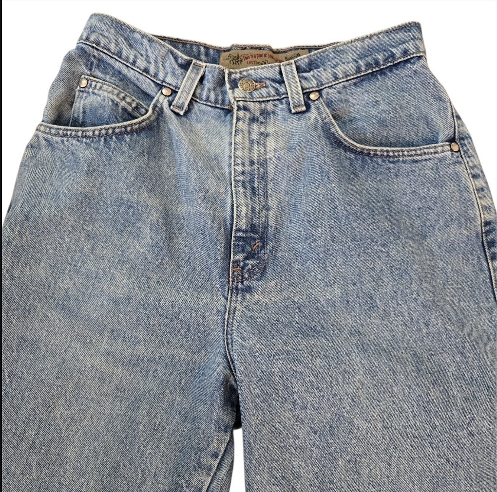 Vintage 90s Levi’s 509 Orange Tab High Waisted Tapered Jeans USA Made 28×31