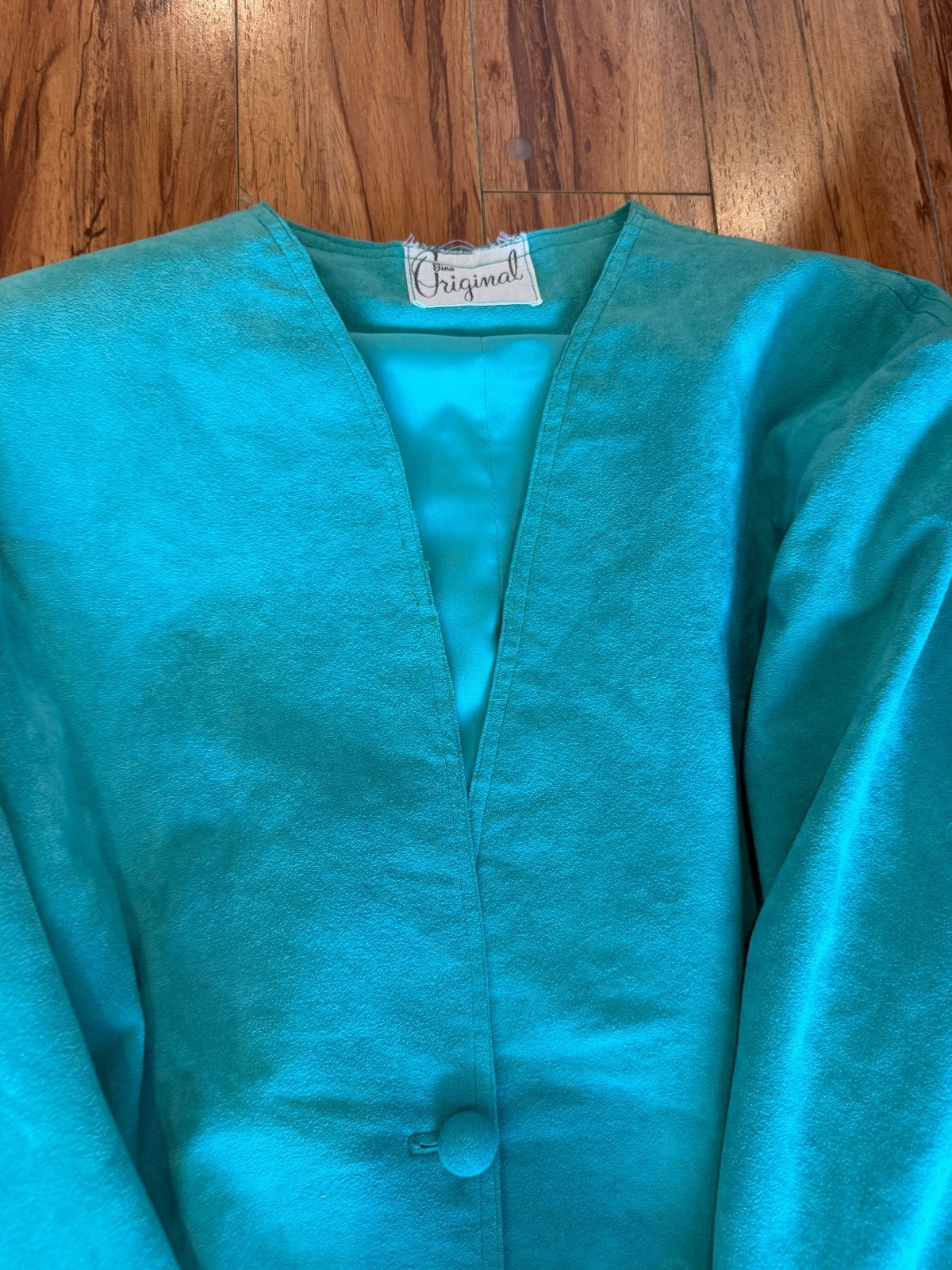 💜 Lot of 2 Vtg Suede Skirt Suit Sets 80s Power Secretary Lavender Mint M L