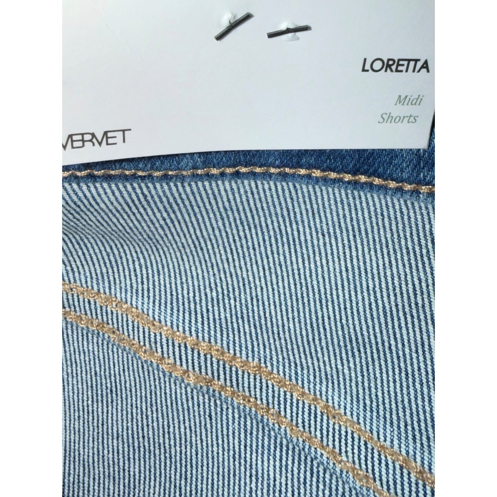 Vervet Loretta Midi Shorts 3X NWT Light Wash Distressed Stretch Denim