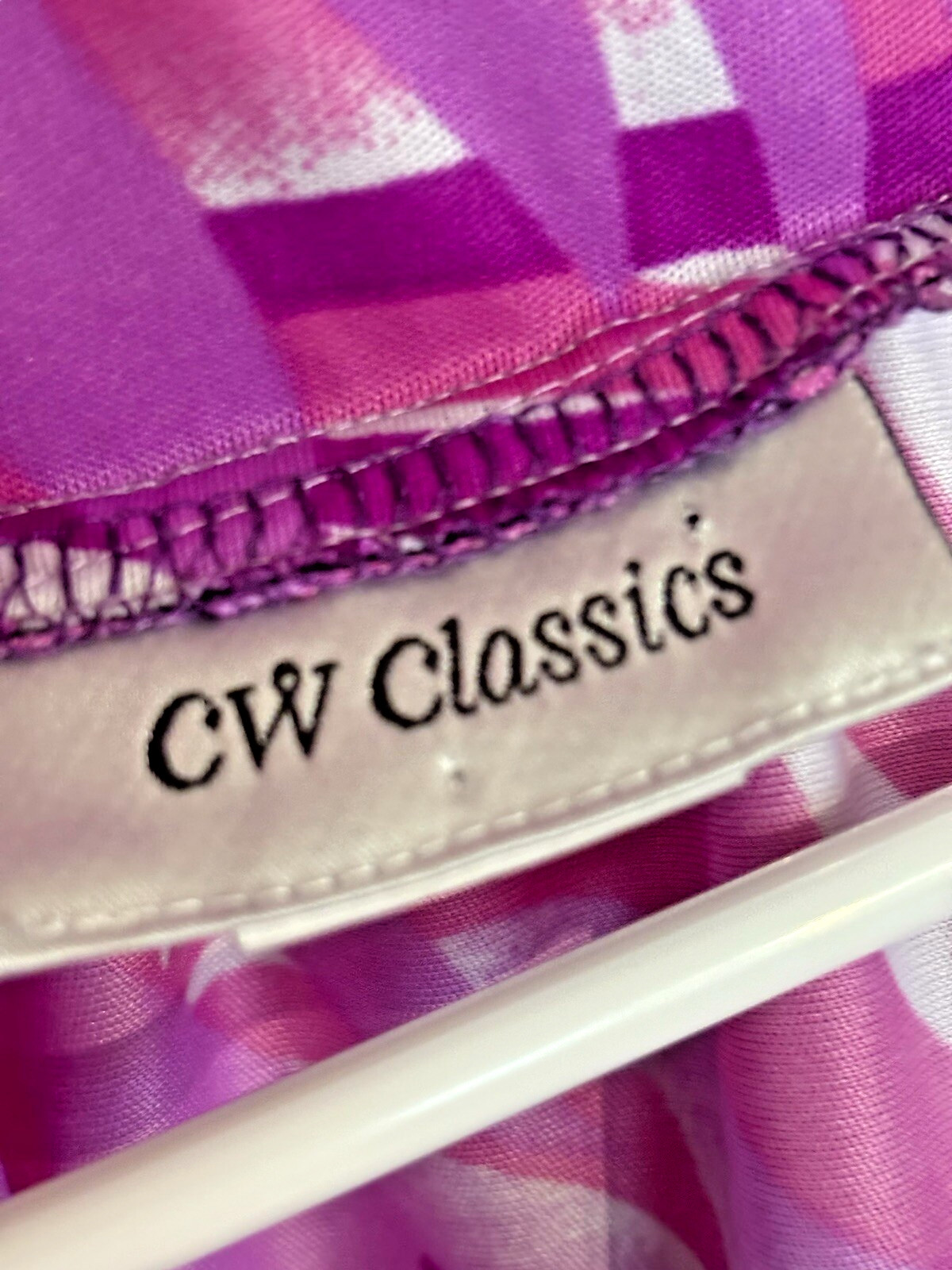 Vintage CW Classics Caftan Mumu Lounging Dress Size Medium Purple Tropical Print