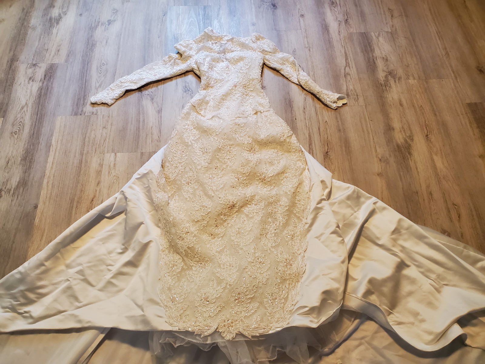 Vintage House Of Bianchi Wedding Dress Sz S White Victorian Style Embroidery