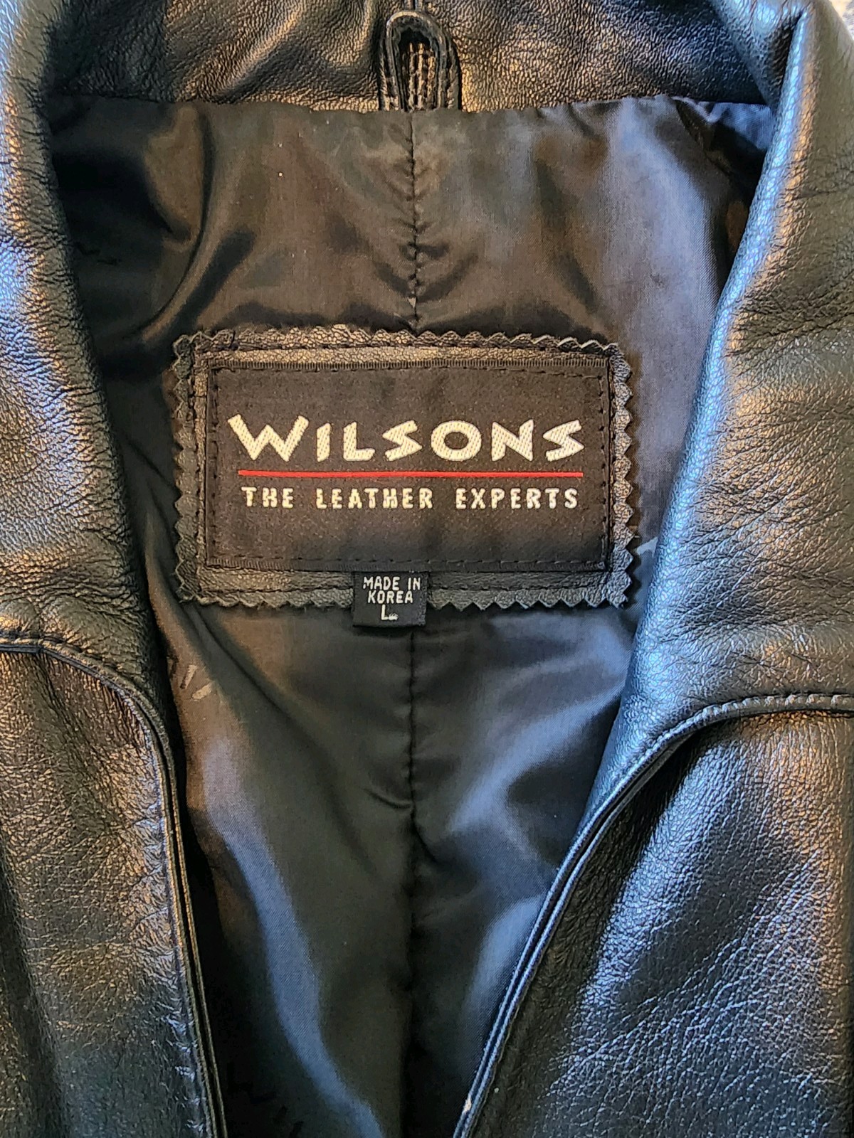 VTG 🔥Wilsons 100% Leather Jacket – 90’s Retro Moto Y2K Grunge streetwear Biker