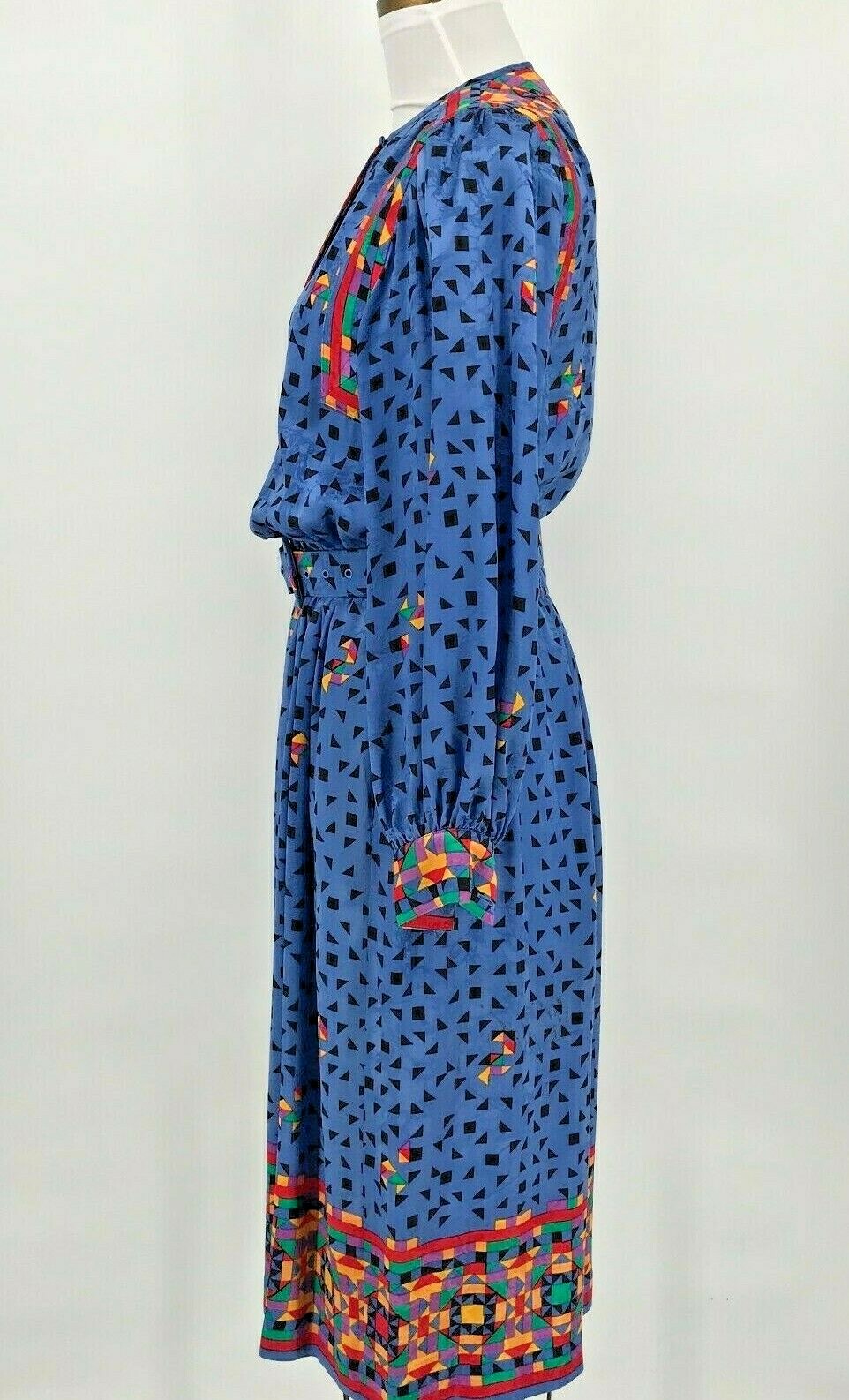 Vintage Anne Crimmins For Umi Collections Women’s Dress Silk Blue 8 Hong Kong