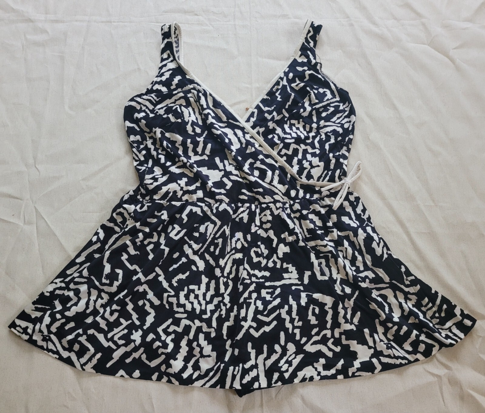 Vintage Robby Len Lane Bryant One Piece Swimsuit Dress Skirt Womens Size L/XL