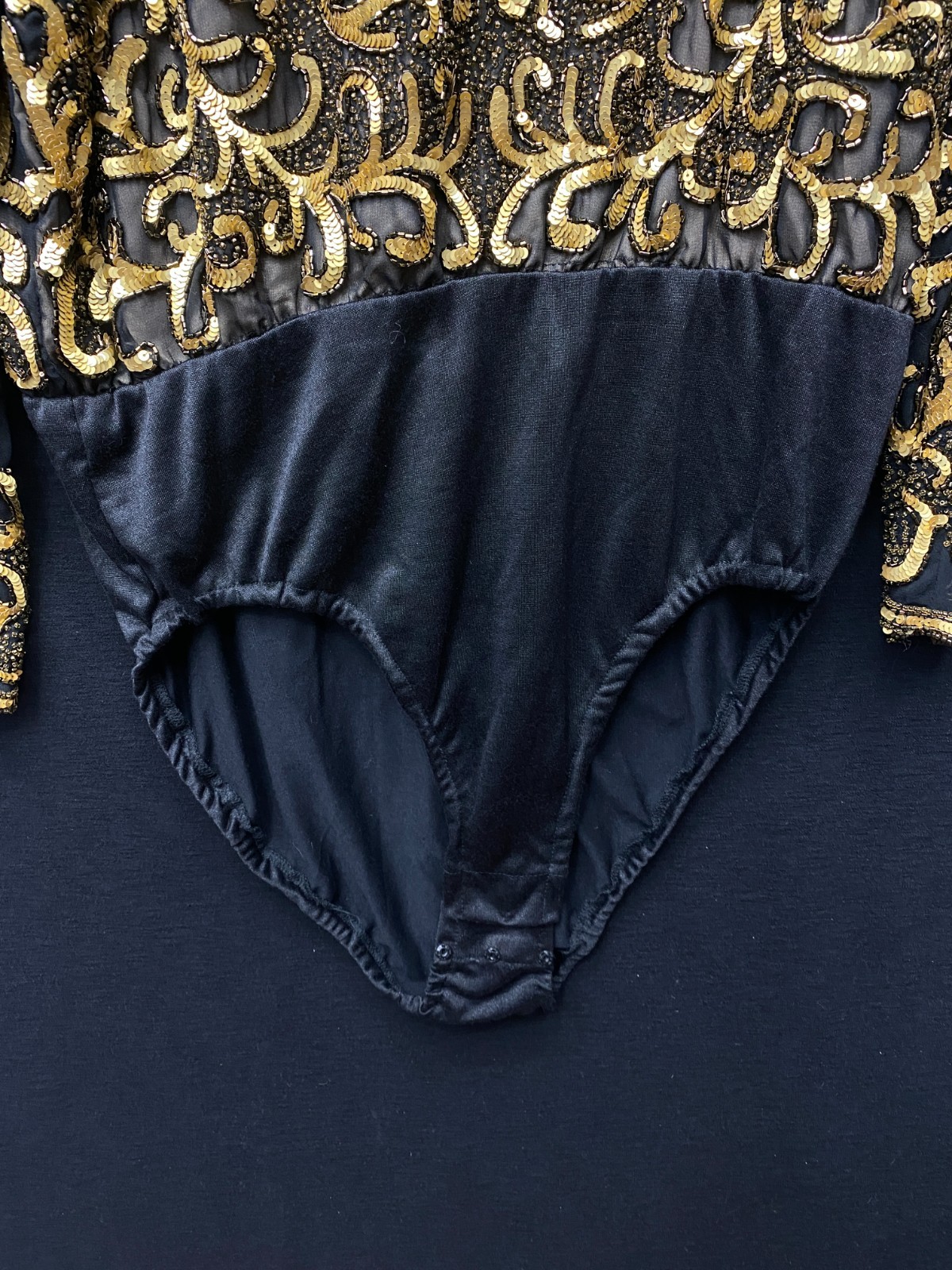 A J Bari Vintage GOLD 100% SILK Bodysuit SIZE 10 RN50438 B29