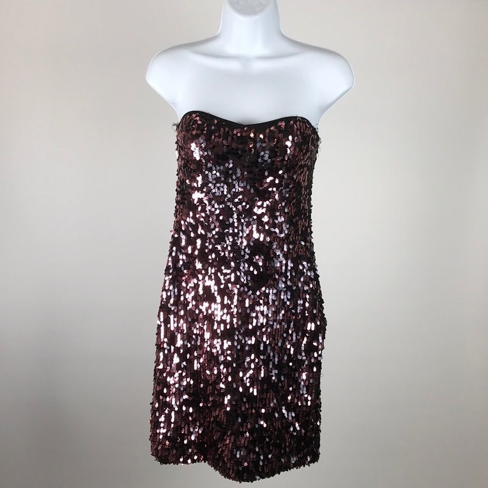 As U Wish Sequined Strapless Dress