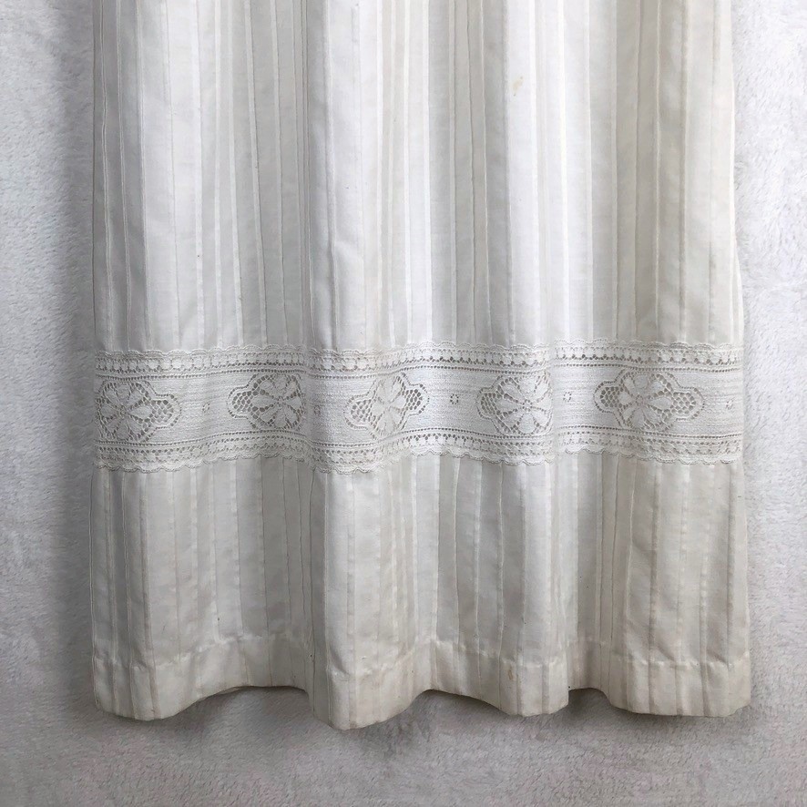 VTG MISS K Alfred Shaheen Lace Maxi Dress Bishop Sleeve Sz 9/10 White Wedding US