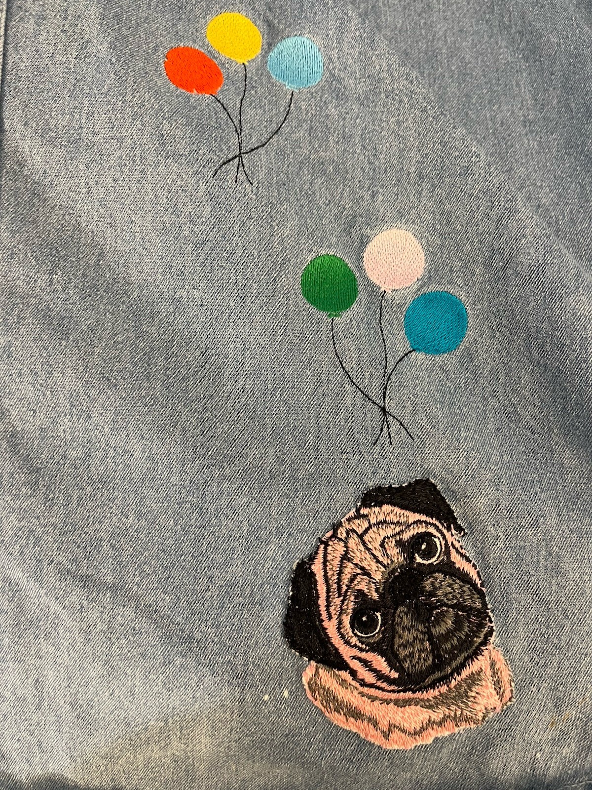 Vintage Denim 80 90s Button Down Clowns Puppy Dog Women’s Size Large Granny Core