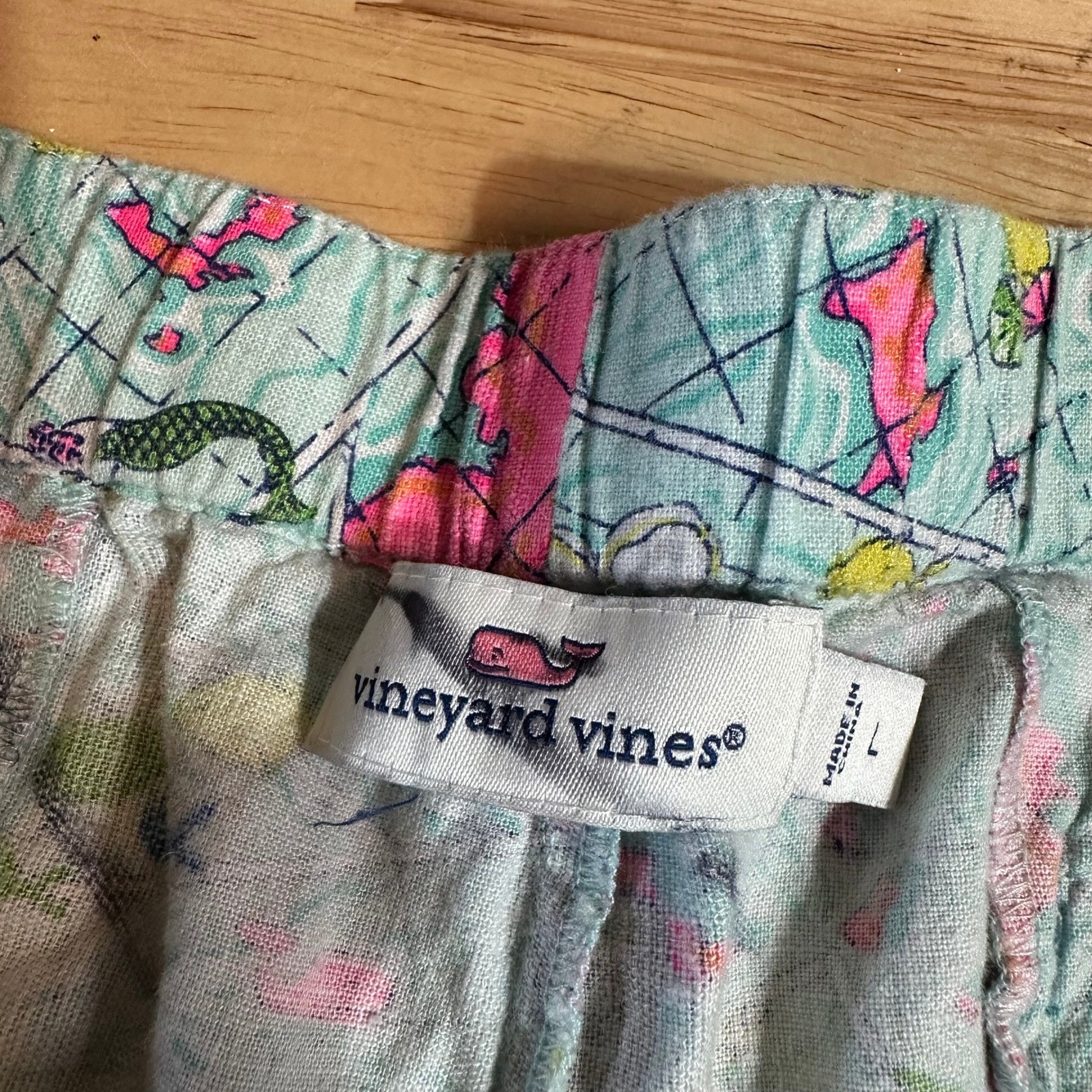 Vineyard Vines Nautical Map Ship Shorts Linen Flat Front Preppy Womens Large