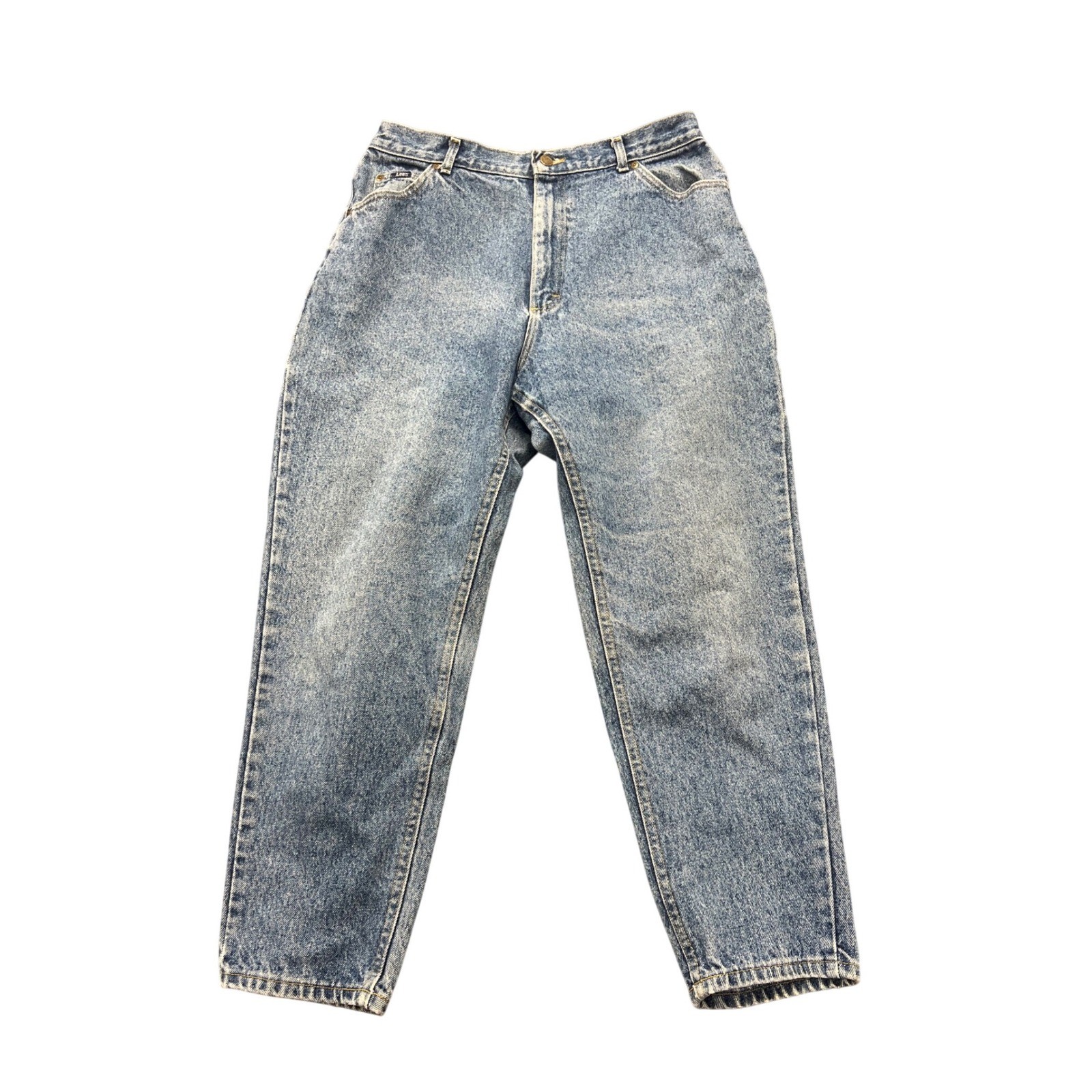 Lee Tapered Leg Jeans Womens 18 Pet Blue Acid Wash Vintage High Rise Mom Denim