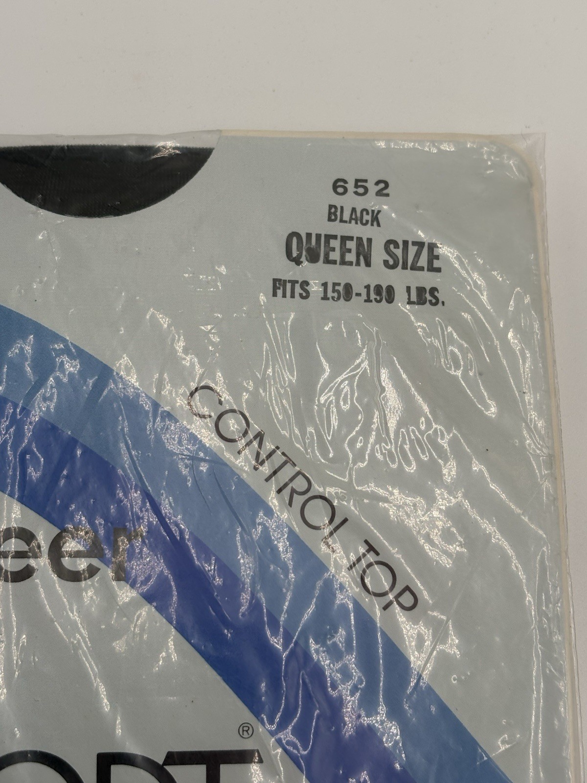 Vtg Nylons Panty Hose Black Queen Size Comfort Care Ultra Sheer Control Top
