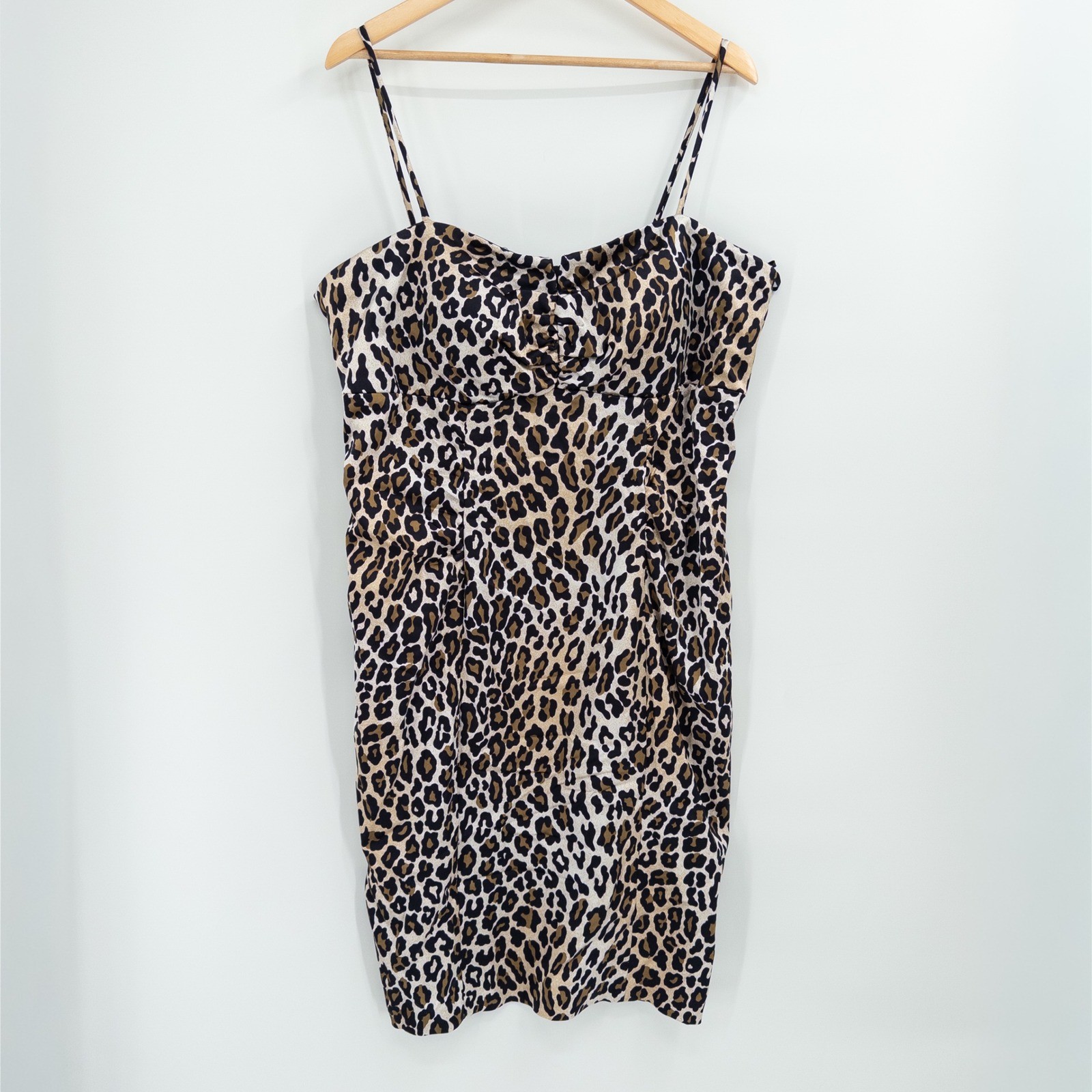 Xscape Leopard Bodycon Dress Women 20W Brown Vintage Deadstock Y2K Rockabilly